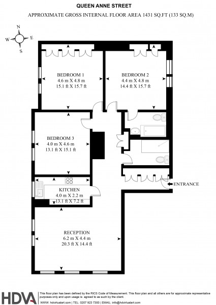 3 Bedrooms Flat to rent in Queen Anne Street, London W1G