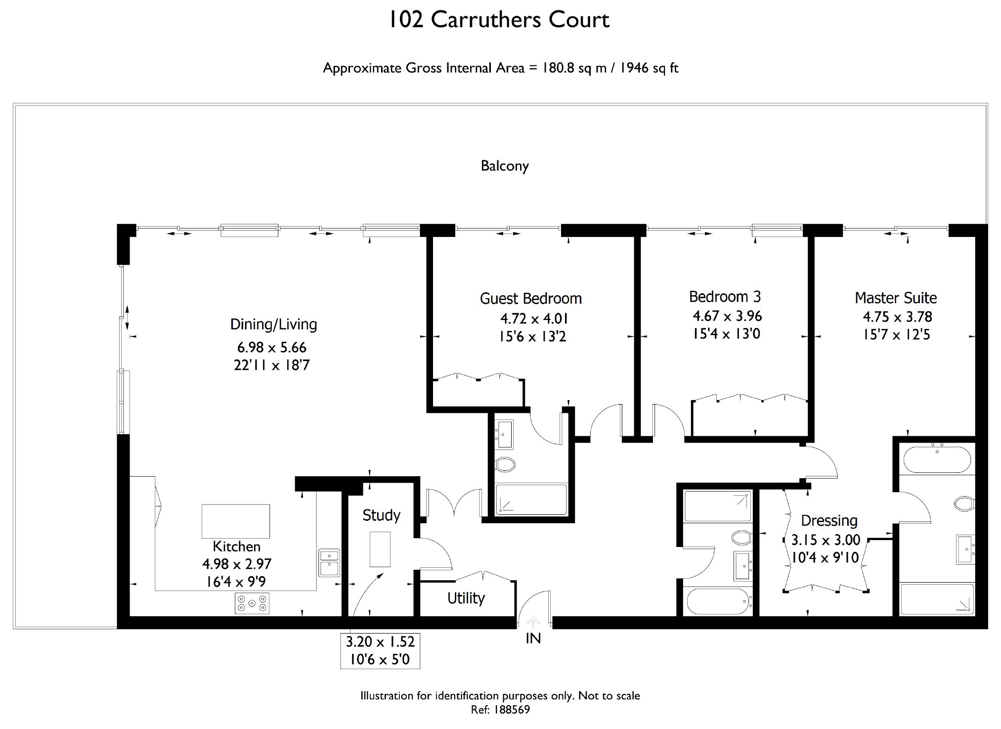 3 Bedrooms Flat for sale in Carruthers Court, Racecourse Road, Newbury, Berkshire RG14