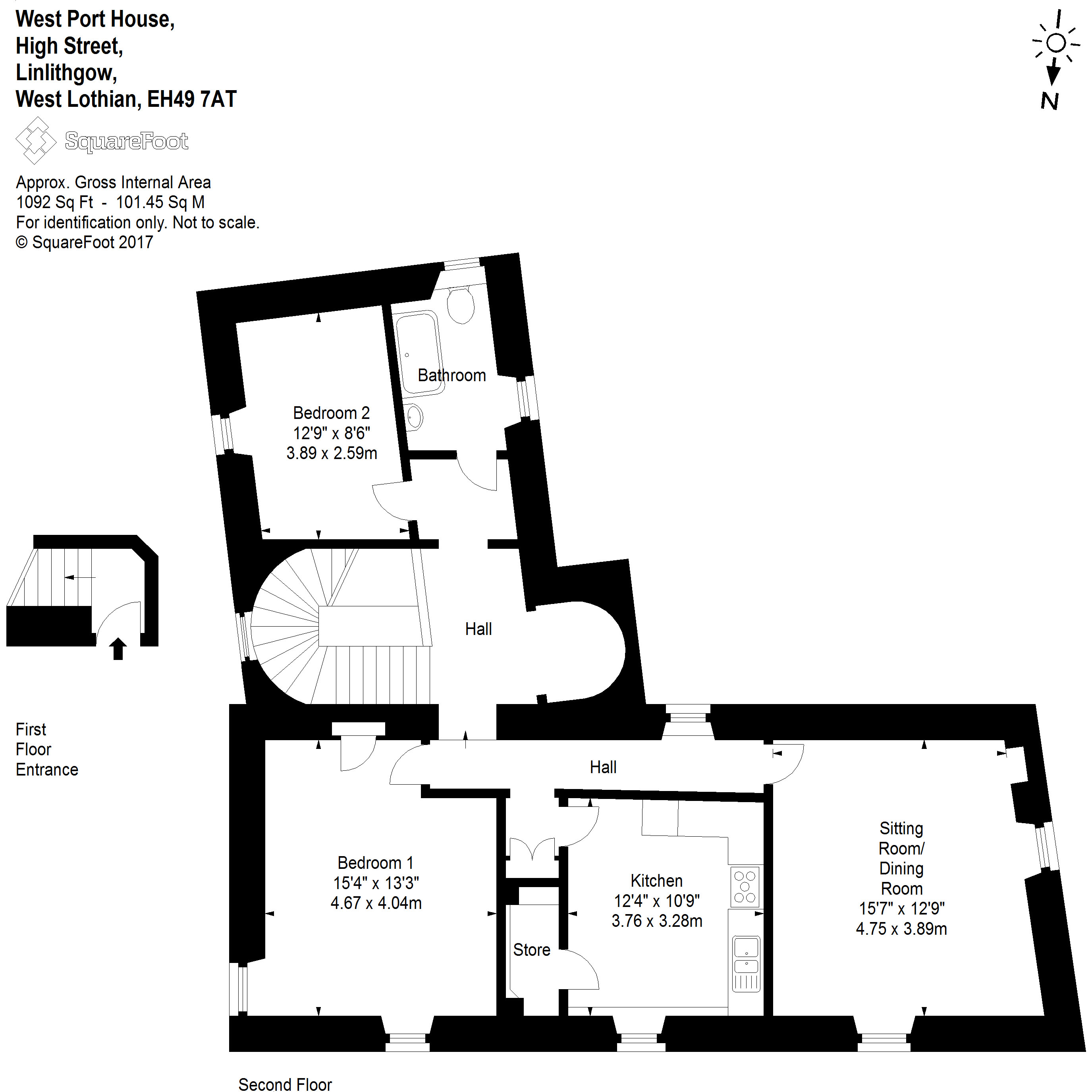 Second Floor Flat, West Port House, Preston Road, LINLITHGOW floorplan