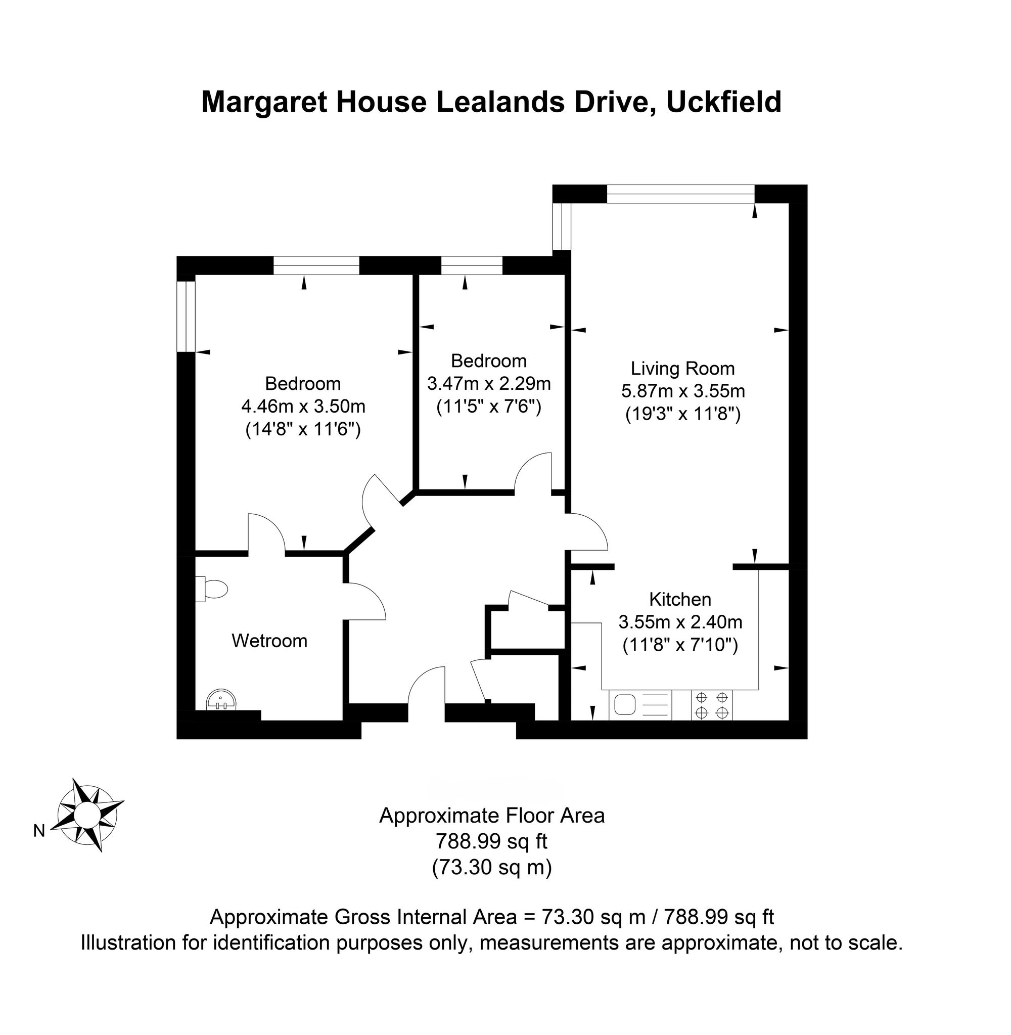 Flat 24, Margaret House Lealands Drive, Uckfield floorplan