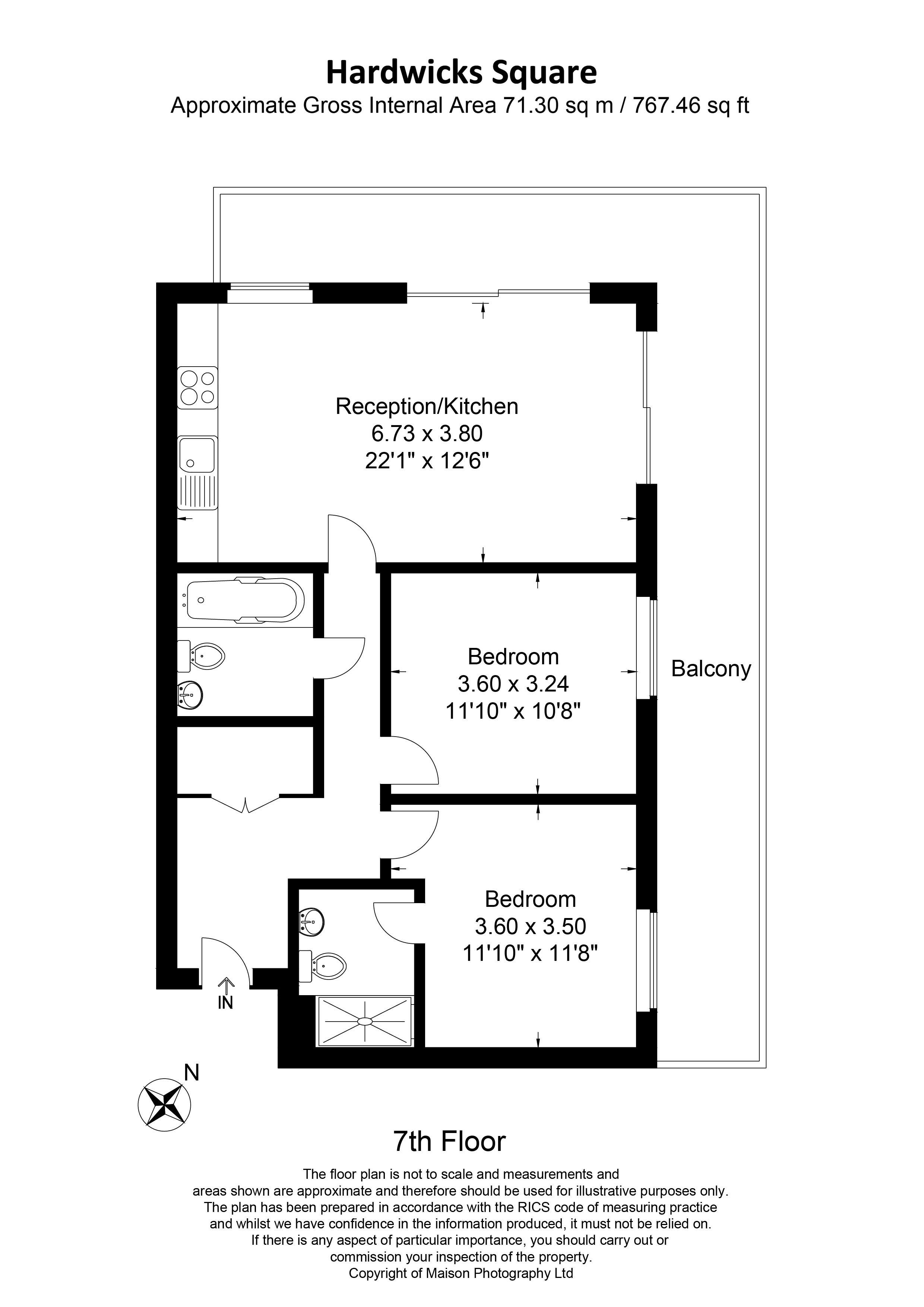 2 Bedrooms Flat to rent in Hardwicks Square, London SW18