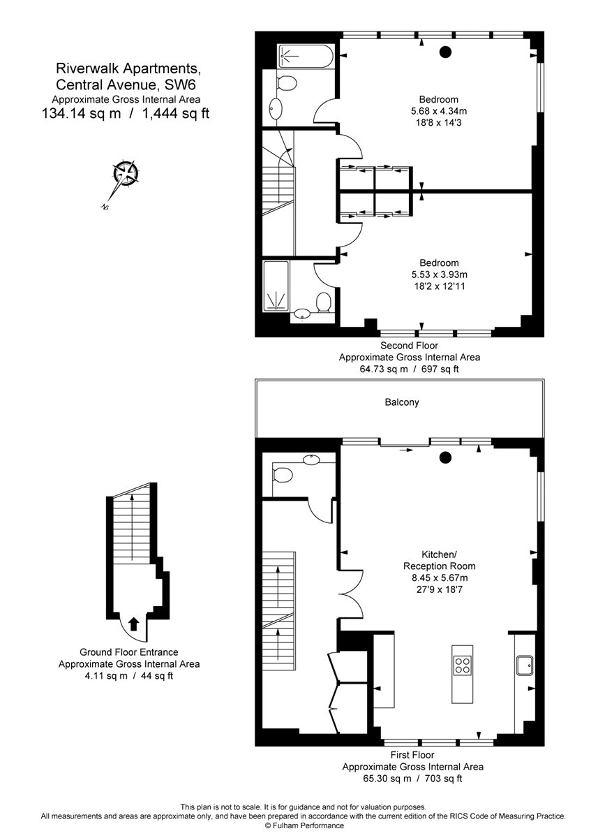 2 Bedrooms Flat to rent in Riverwalk Apartments, 5 Central Avenue SW6