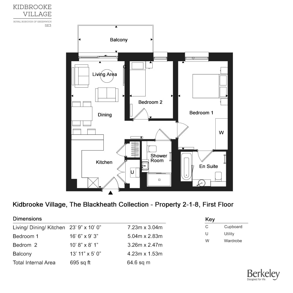 2-1-8, Greenwich, Se3 9Fw, Greenwich floorplan