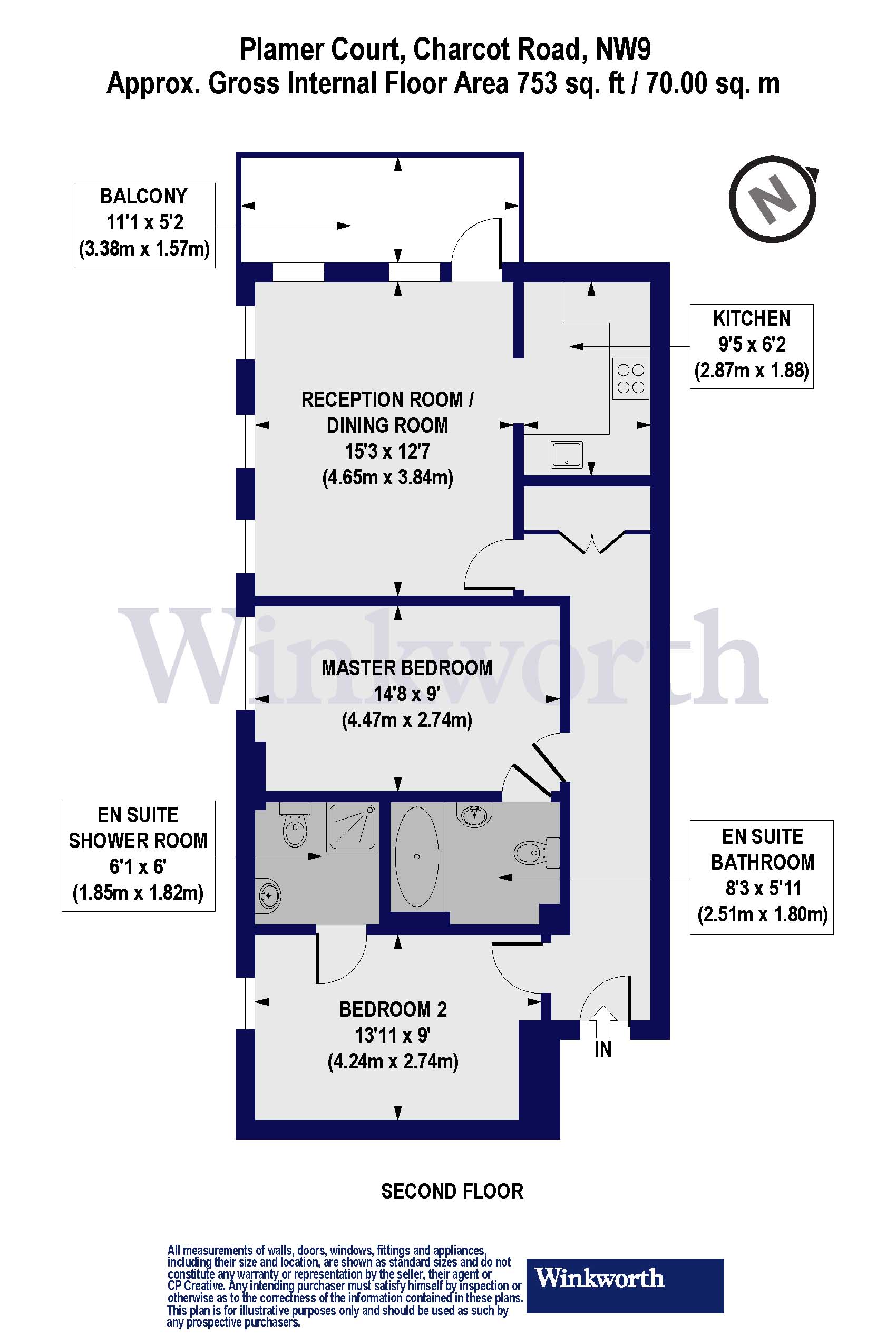 Flat 64,, Plamer Court, Colindale floorplan