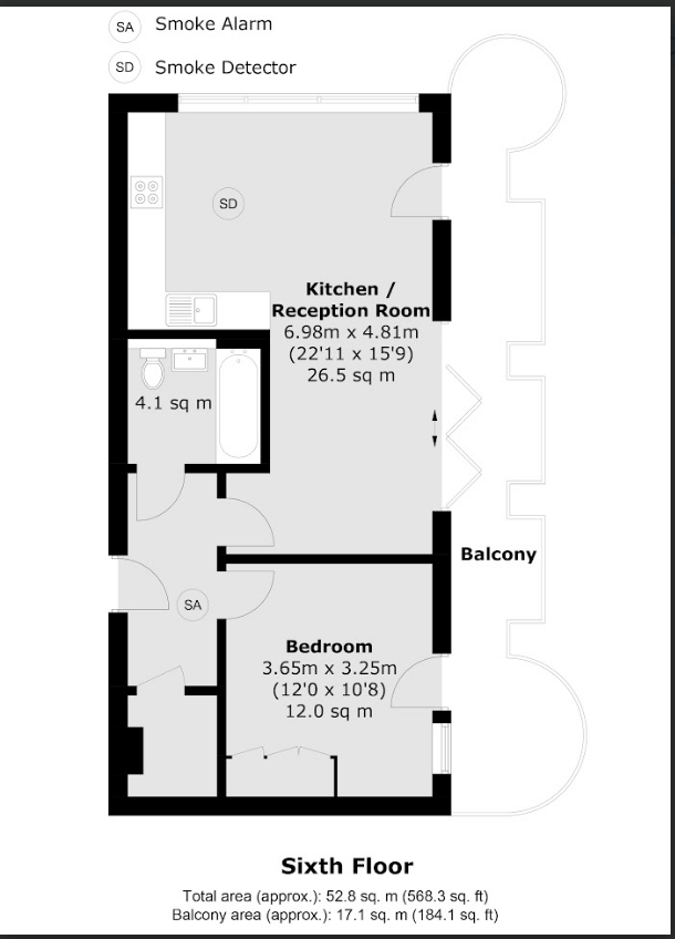 Flat 145, Riverdale House, London floorplan