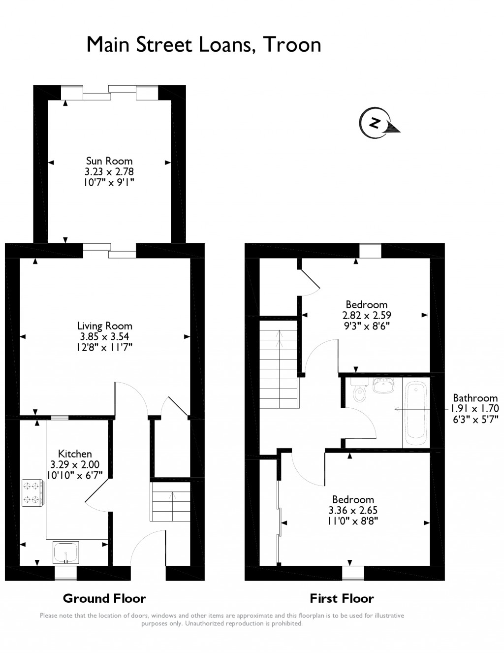 2 Bedrooms Terraced house for sale in Main Street, Loans, Troon KA10