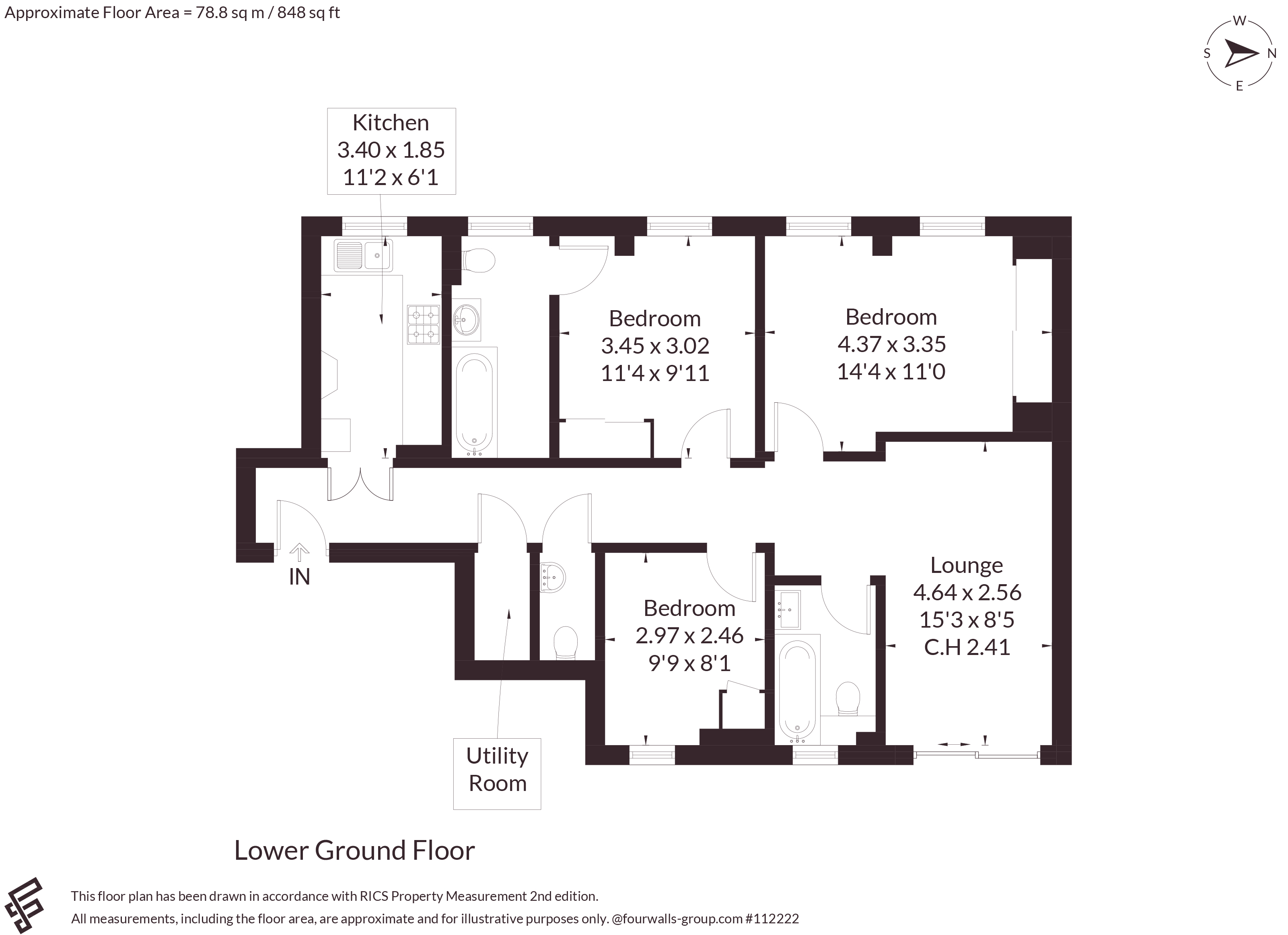 Flat 1, 31-32, Brymon Court, Montagu Square floorplan