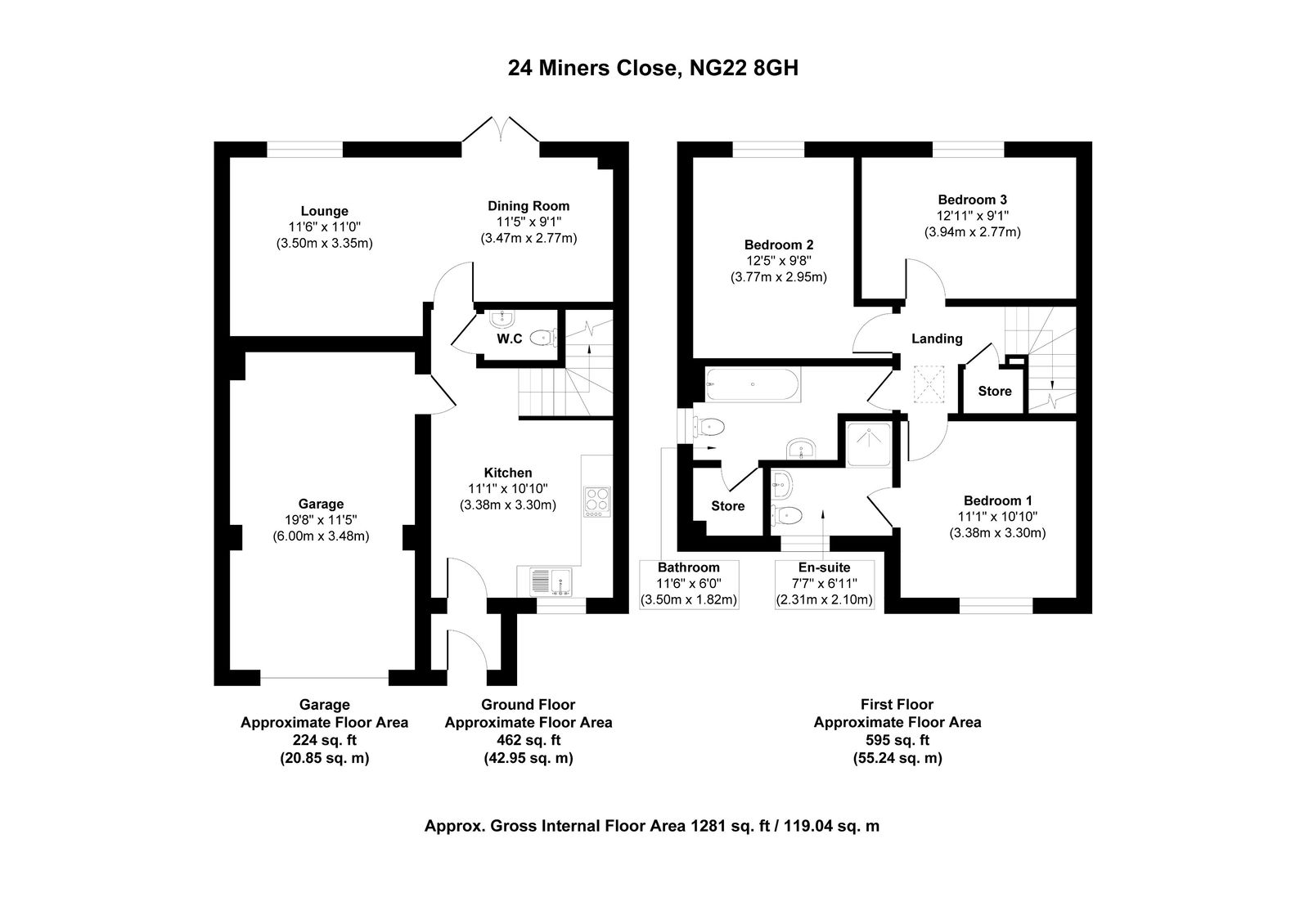 24, Miners Close, Newark floorplan