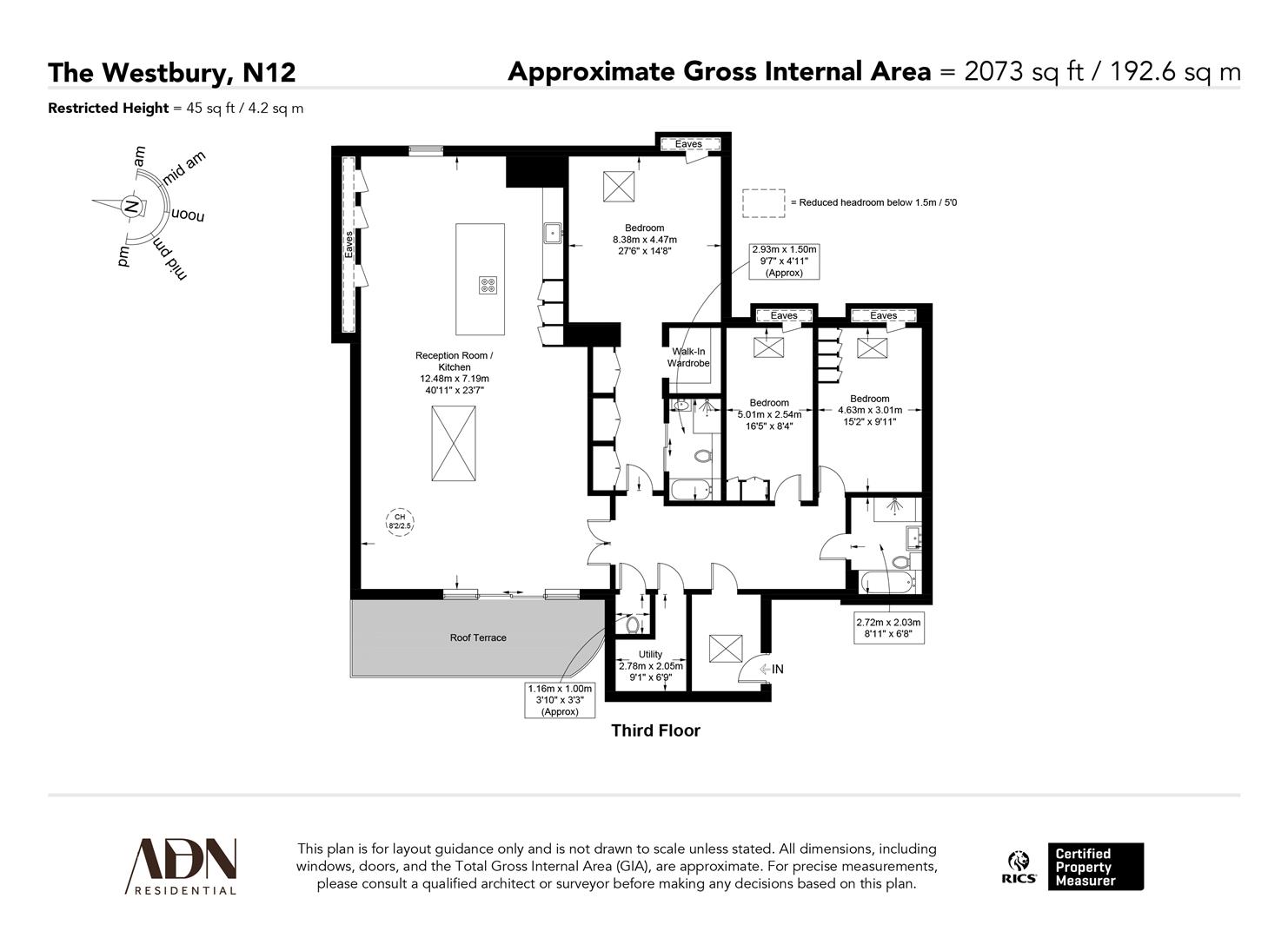 Flat 34 The Westbury, 71, Holden Road, Woodsde Park floorplan