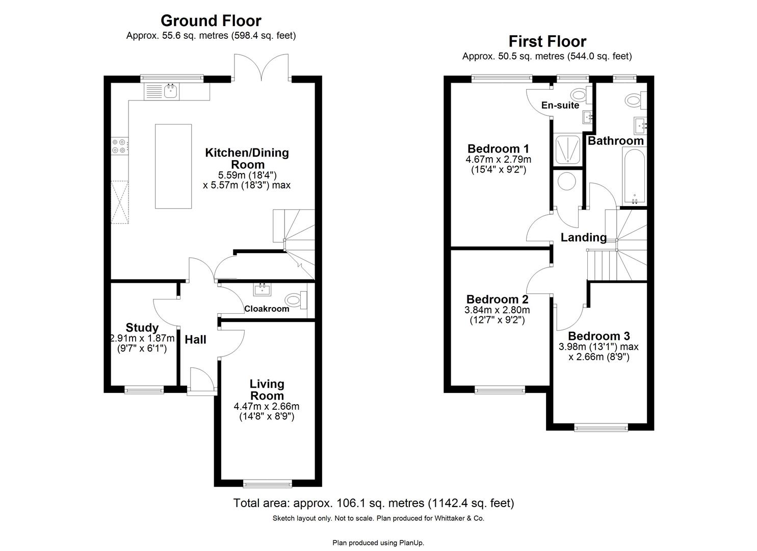 1a, Wells Close, Harpenden floorplan