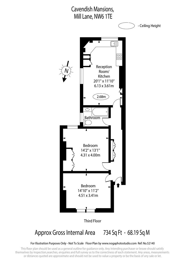 7, Cavendish Mansions, Mill Lane, London floorplan