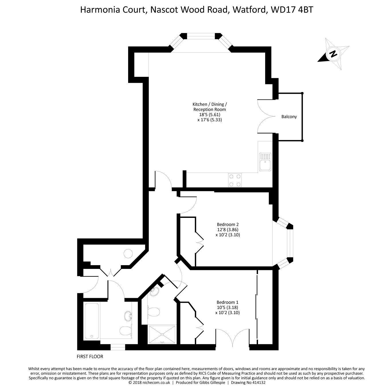 2 Bedrooms Flat for sale in Harmonia Court, Nascot Wood Road, Watford WD17