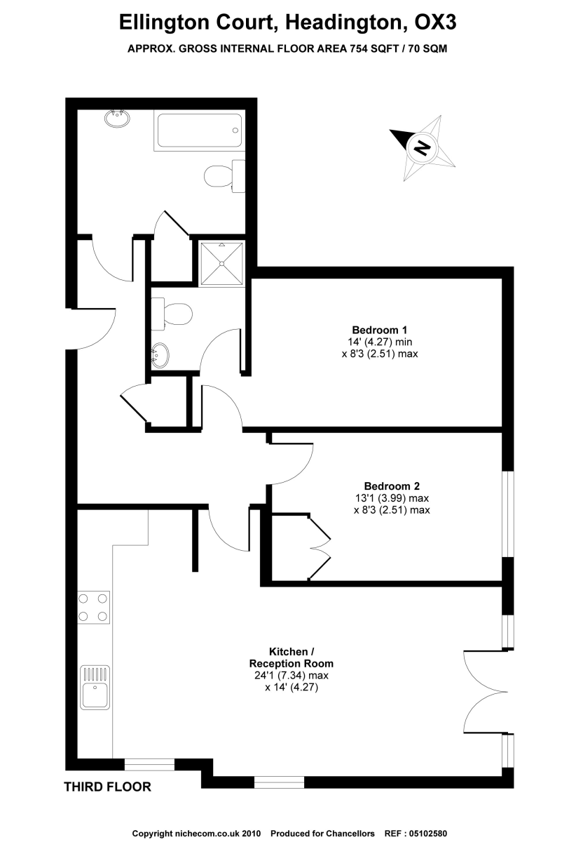 2 Bedrooms Flat to rent in Ellington Court, North Way OX3