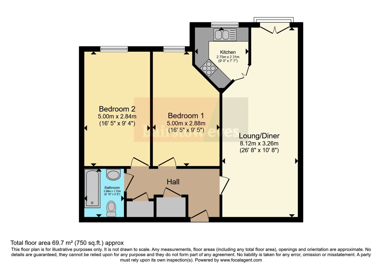Flat 14,, Bourne Court, Caterham floorplan