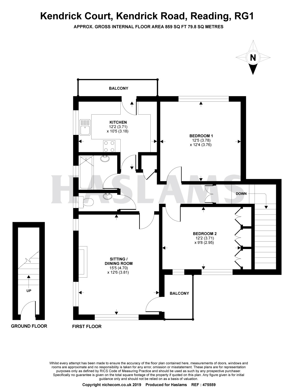 2 Bedrooms Flat for sale in Kendrick Court, Kendrick Road, Reading RG1