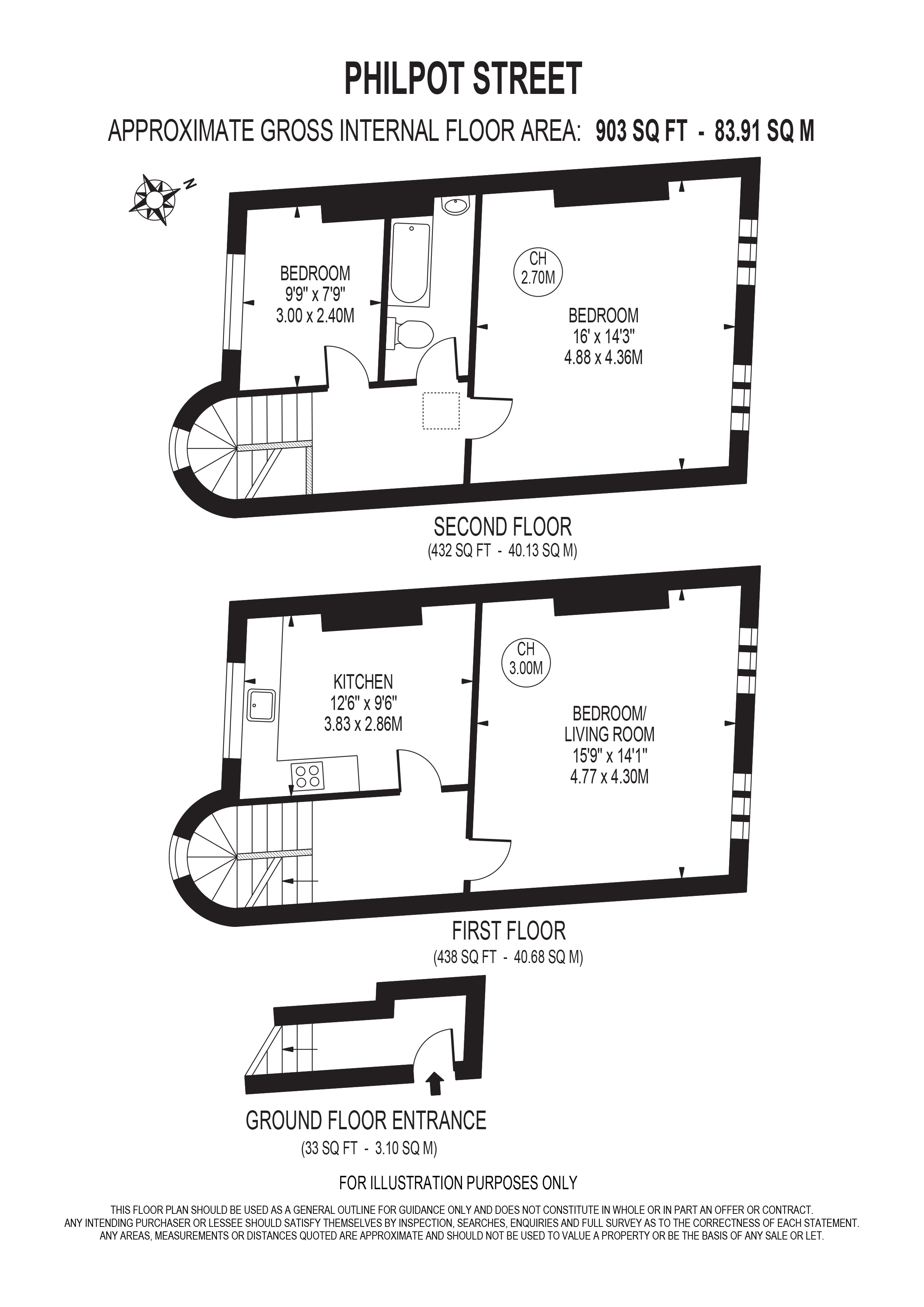57B,, Philpot Street, London floorplan