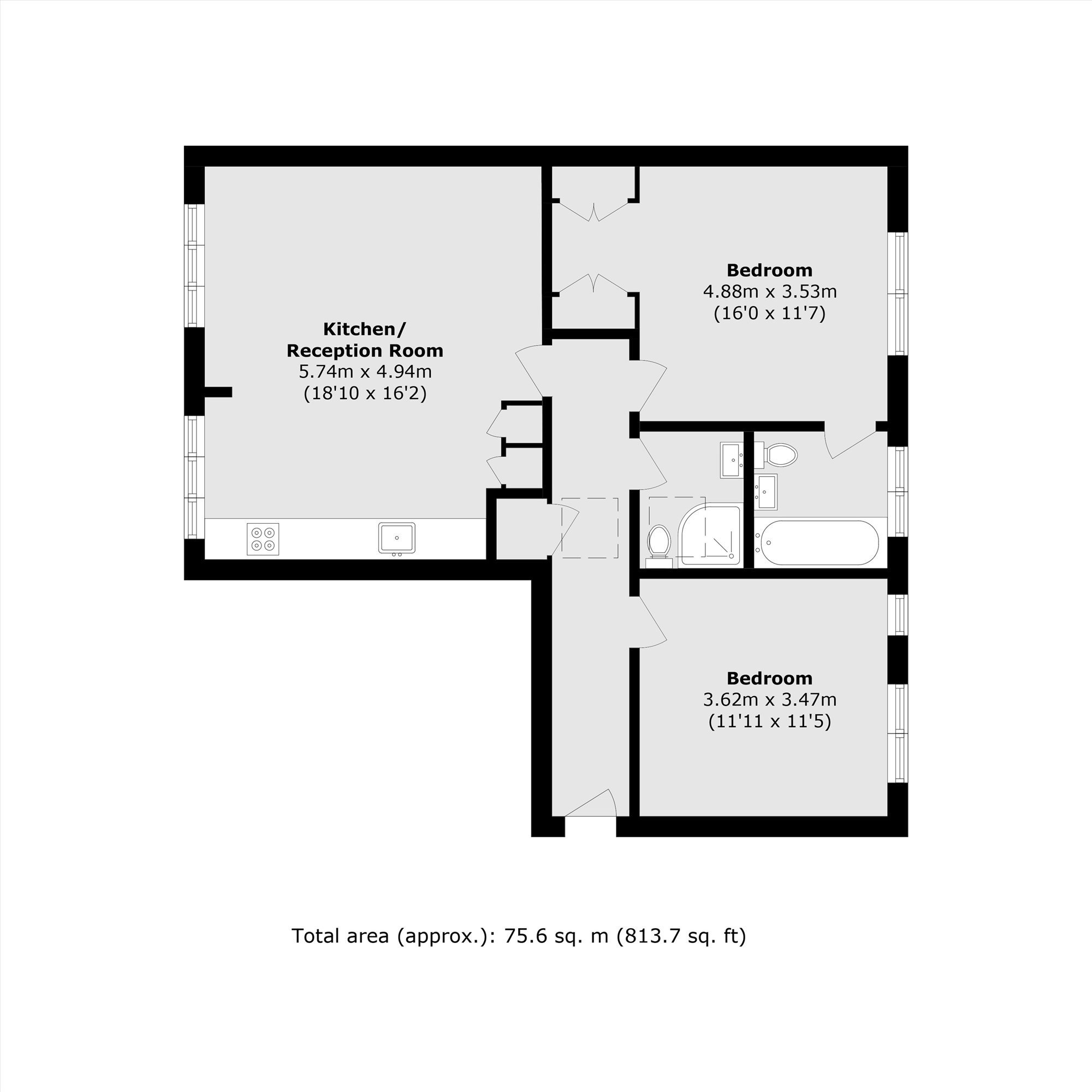 Flat 9, 231, Sussex Gardens, London floorplan