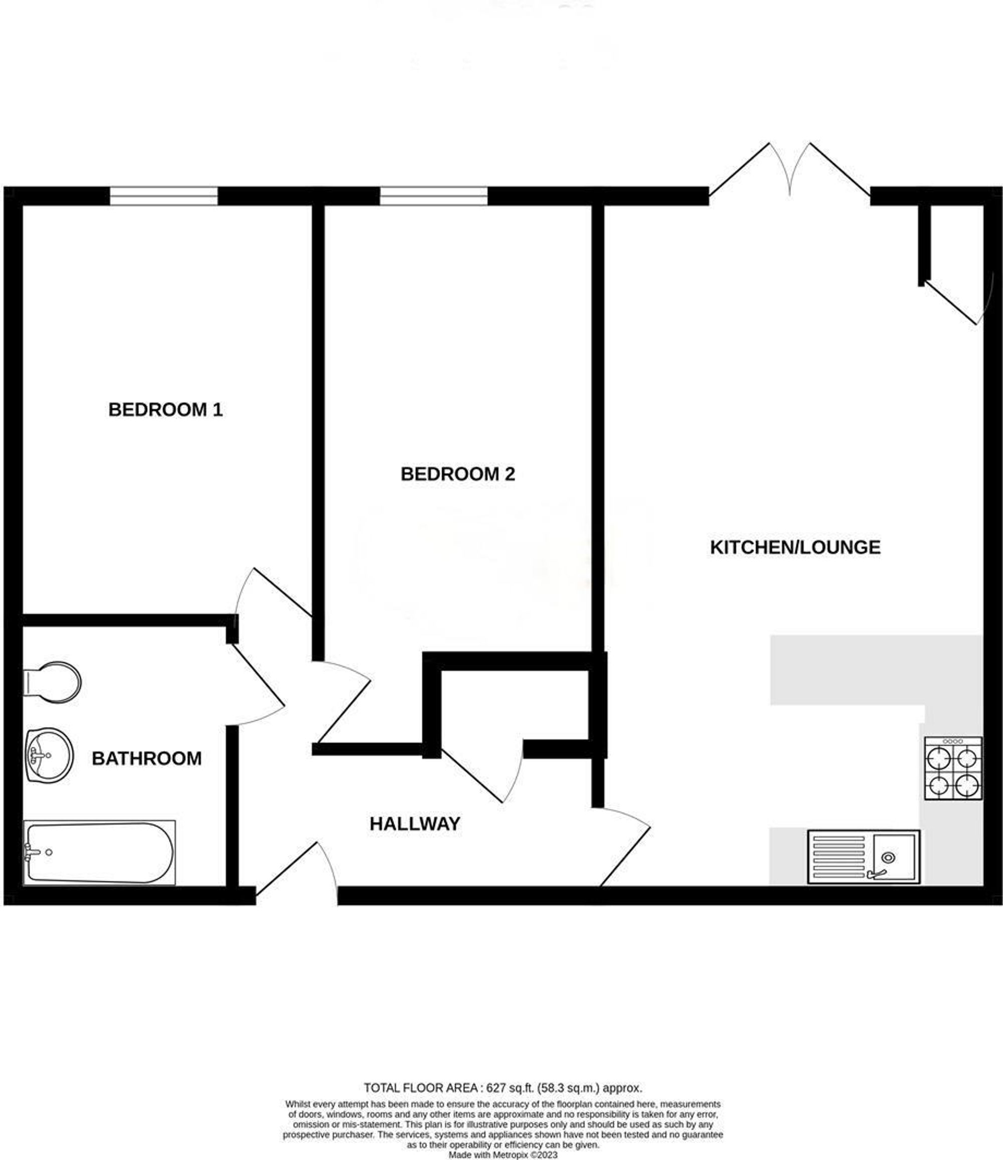 Flat 8, Felicia House, Newquay floorplan