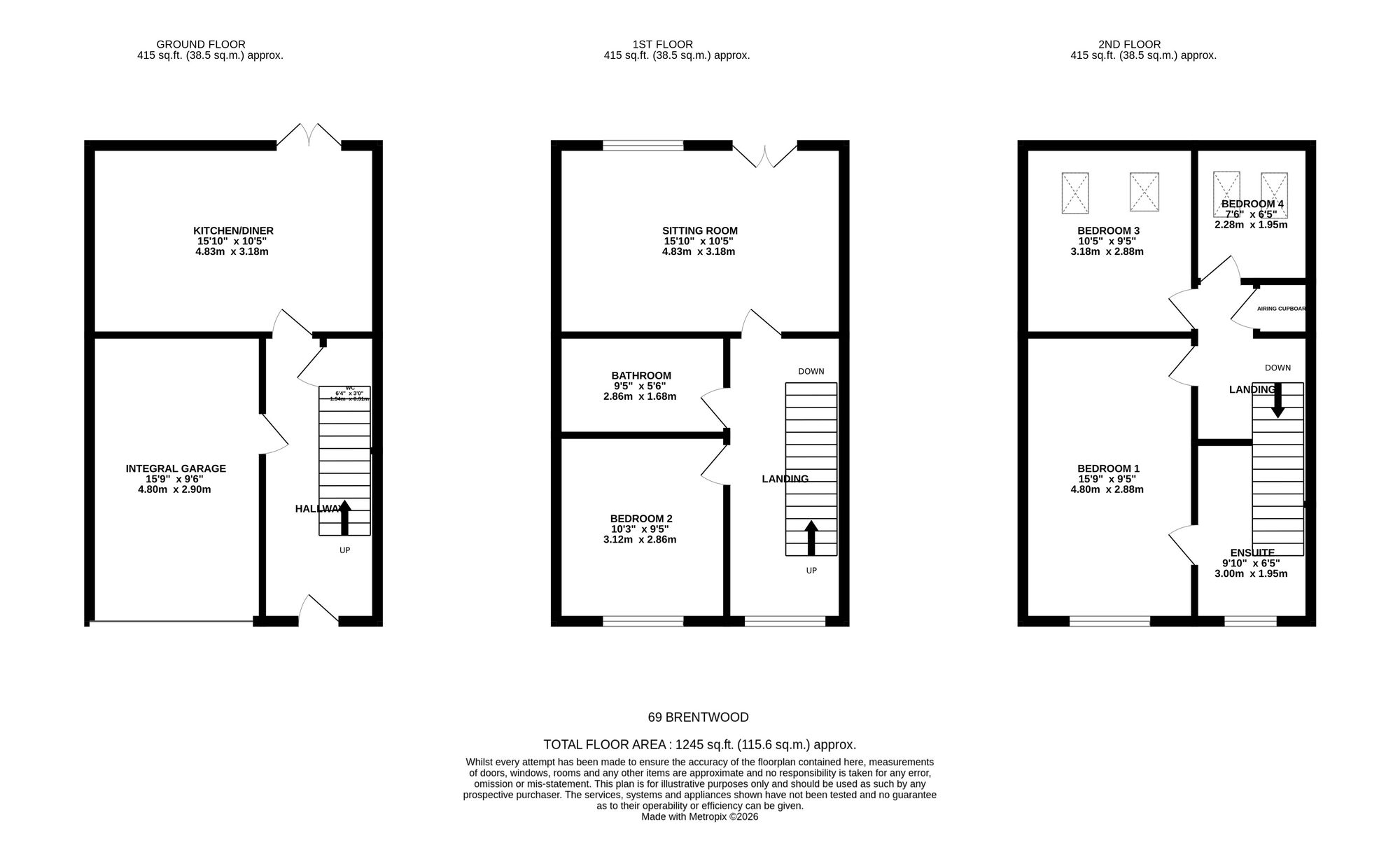 69 Brentwood Grove, Leigh floorplan