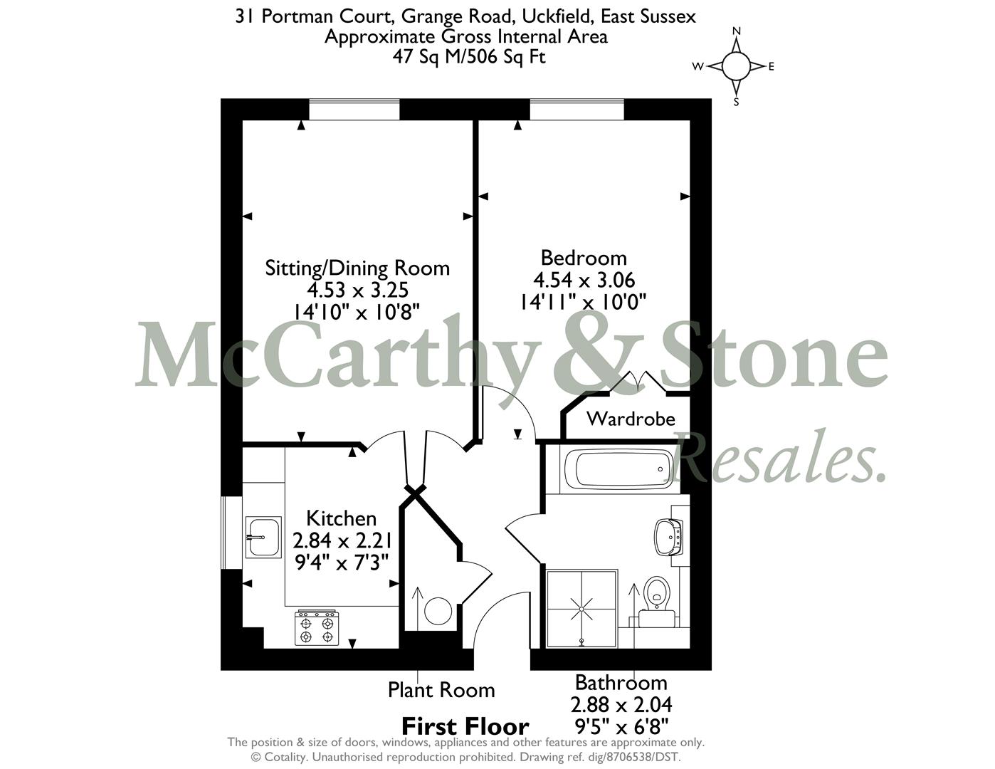 31 Portman Court, Grange Road, Uckfield floorplan