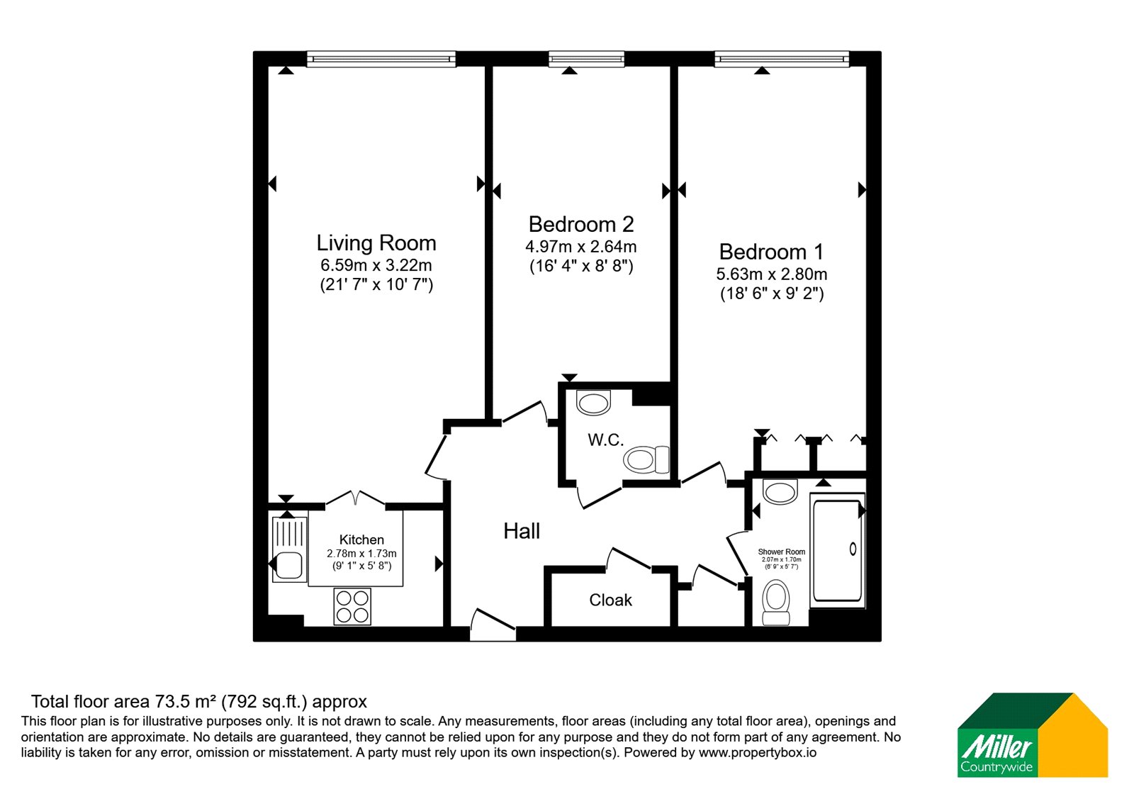 Flat 41, Bay Court,, Cliff Road, Cornwall floorplan