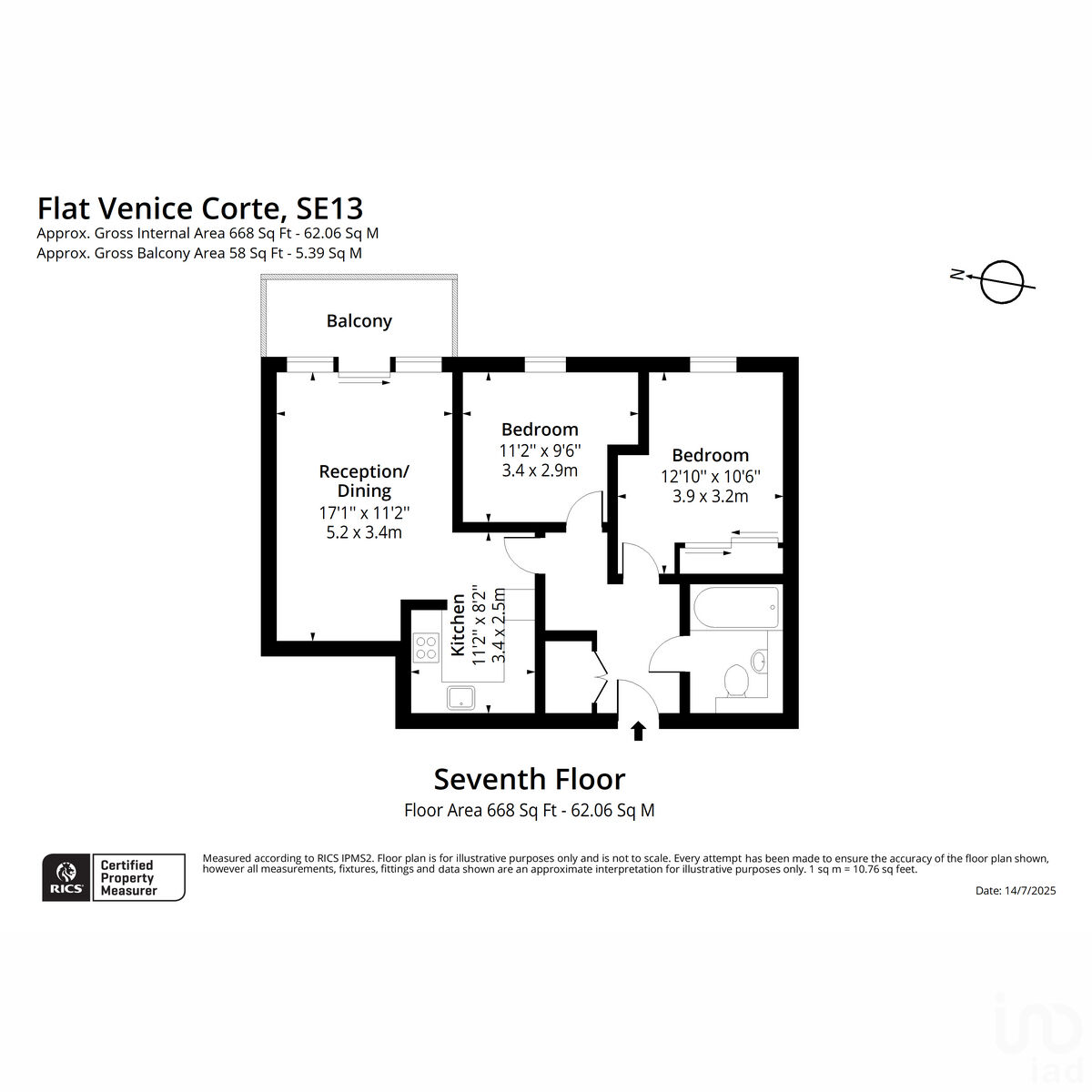 Flat Flat 122, 2, Elmira Street, London floorplan