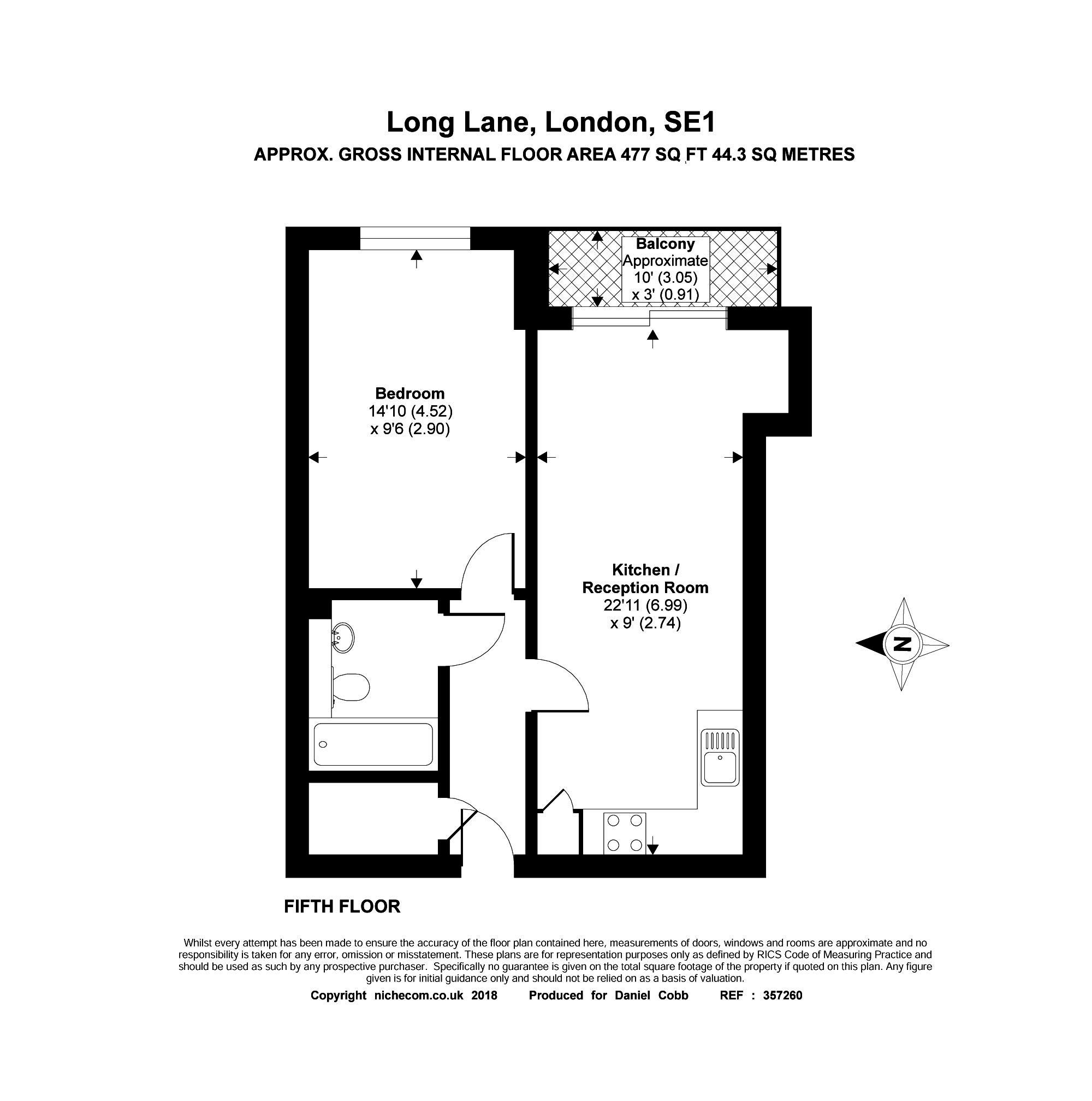 Flat 61, 197 Long Lane, London floorplan