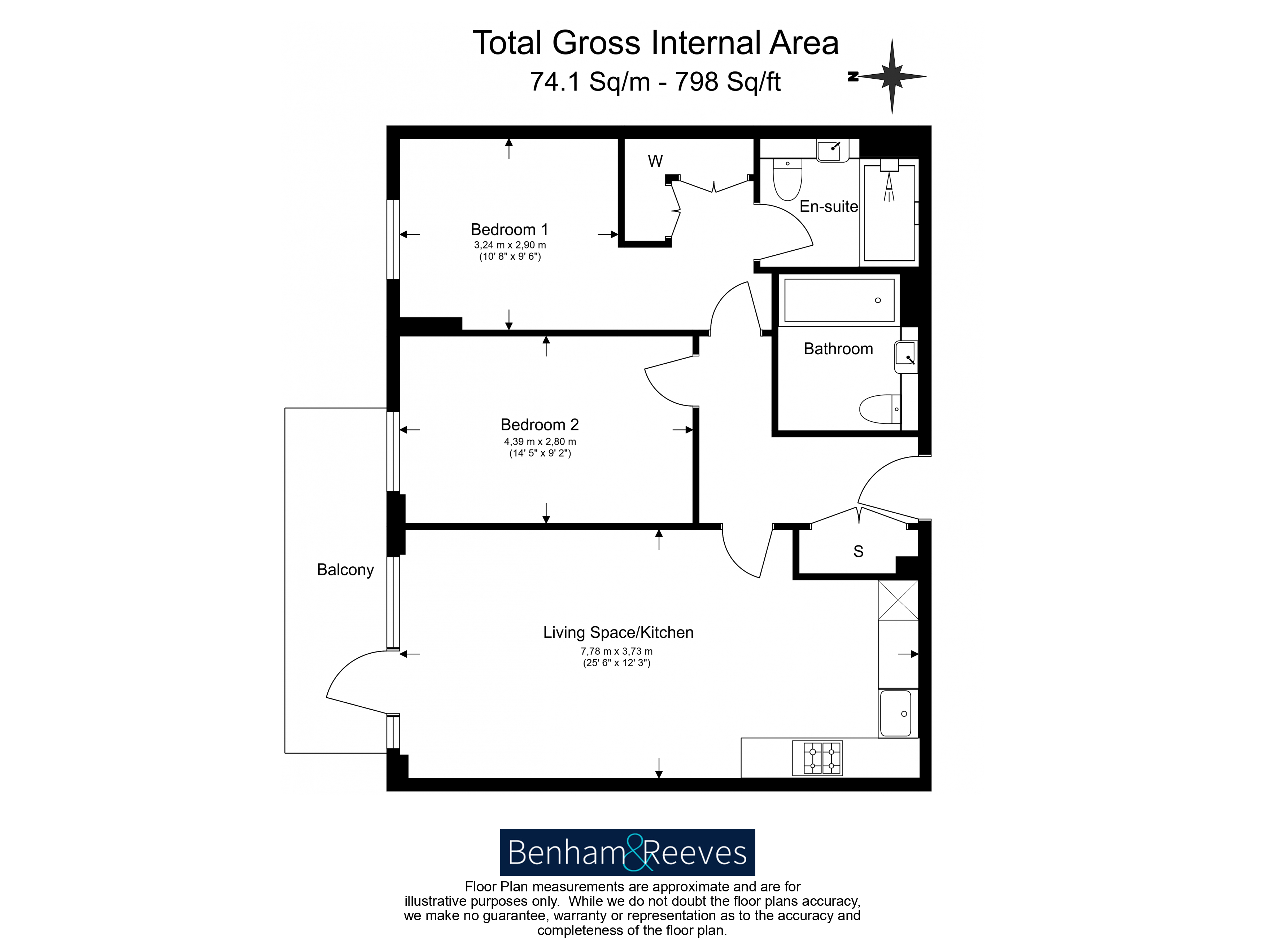 Flat 74, Fairbank House, 13, Beaufort Square, Colindale floorplan