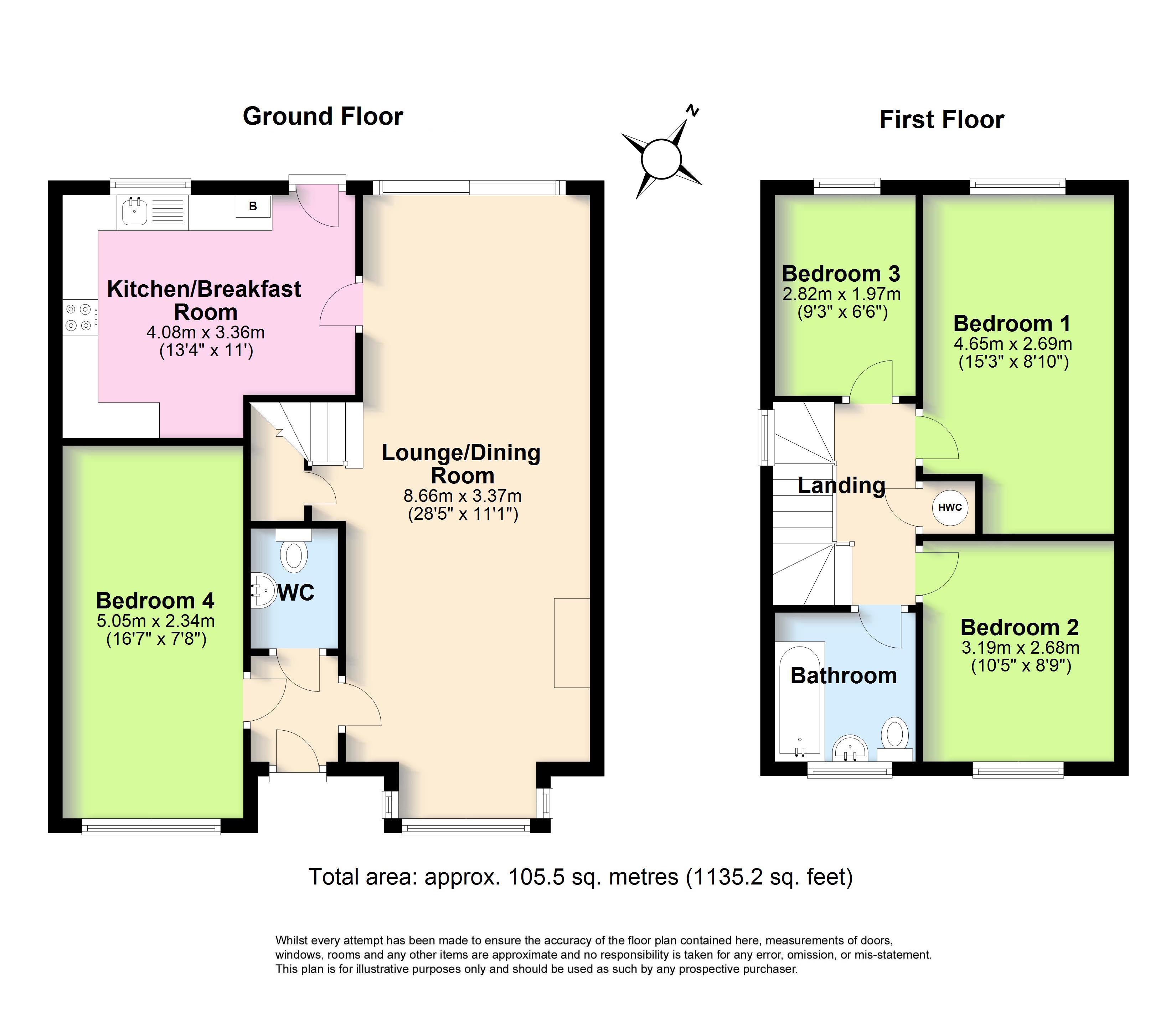 4 bed linkdetached house for sale in Chestnut Walk, West Durrington