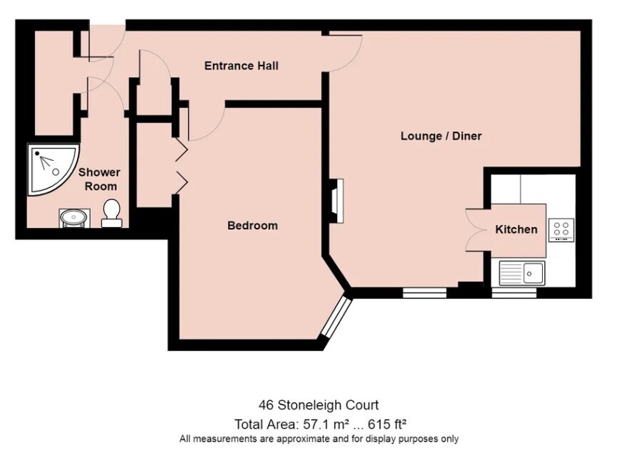 46, STONELEIGH COURT, JOHN STREET, PORTHCAWL floorplan