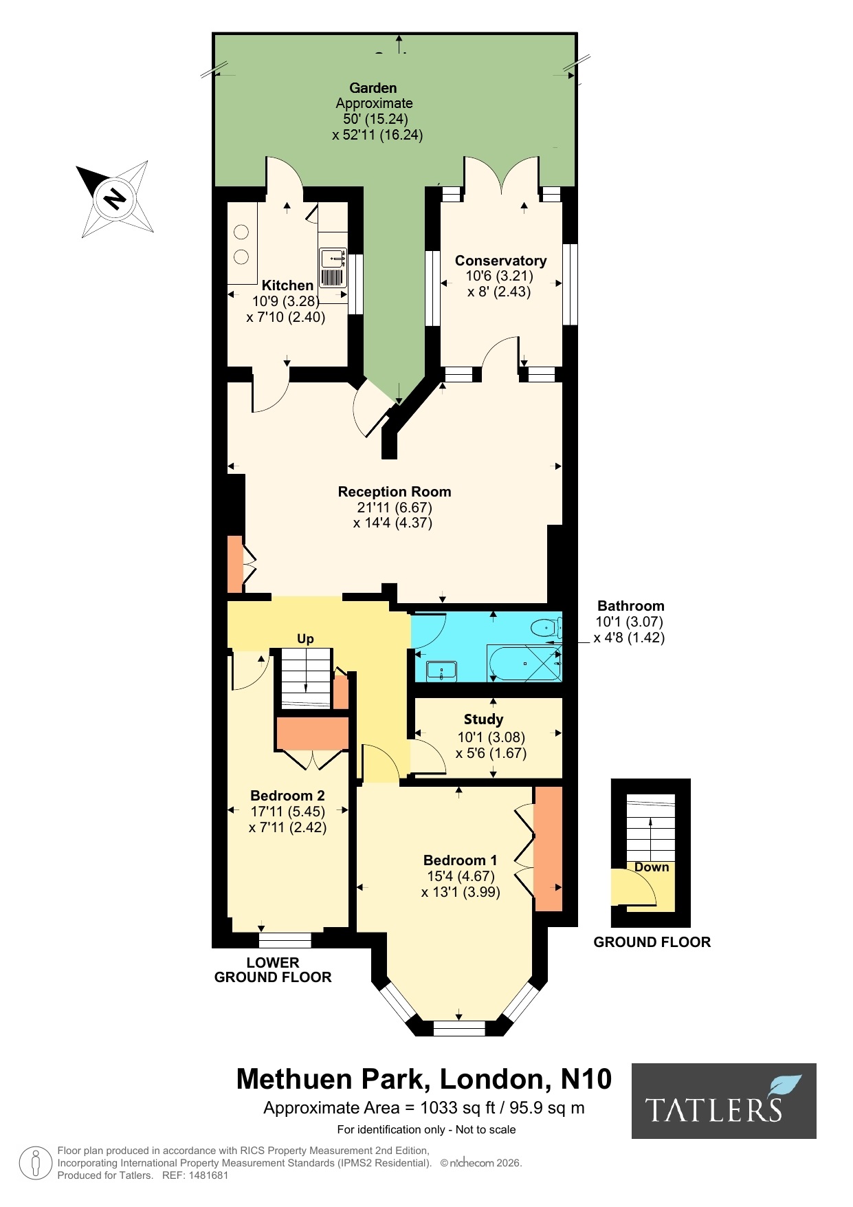 Basement Flat, 15, Methuen Park, London floorplan