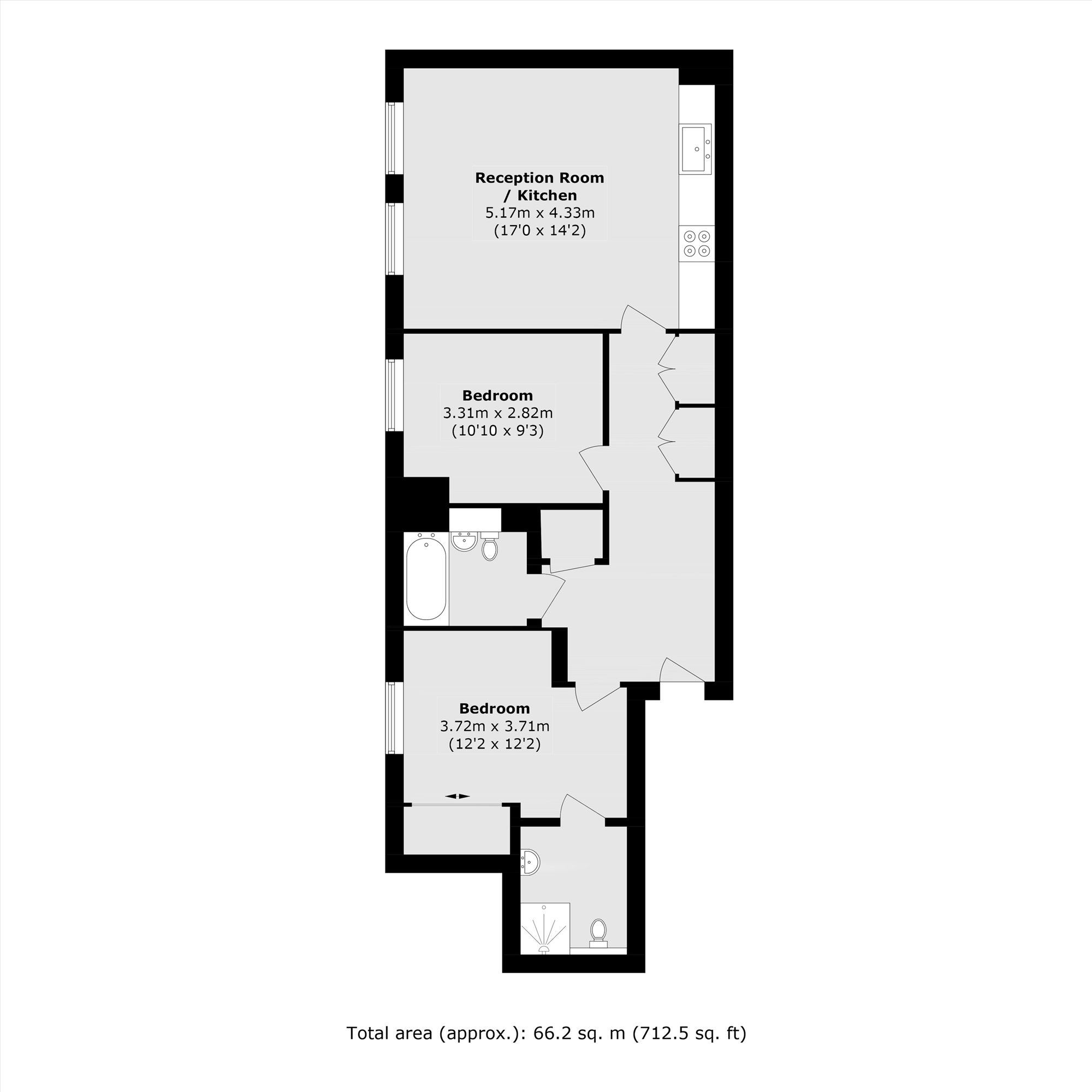 Flat 13, 33, Chamberlayne Road, London floorplan