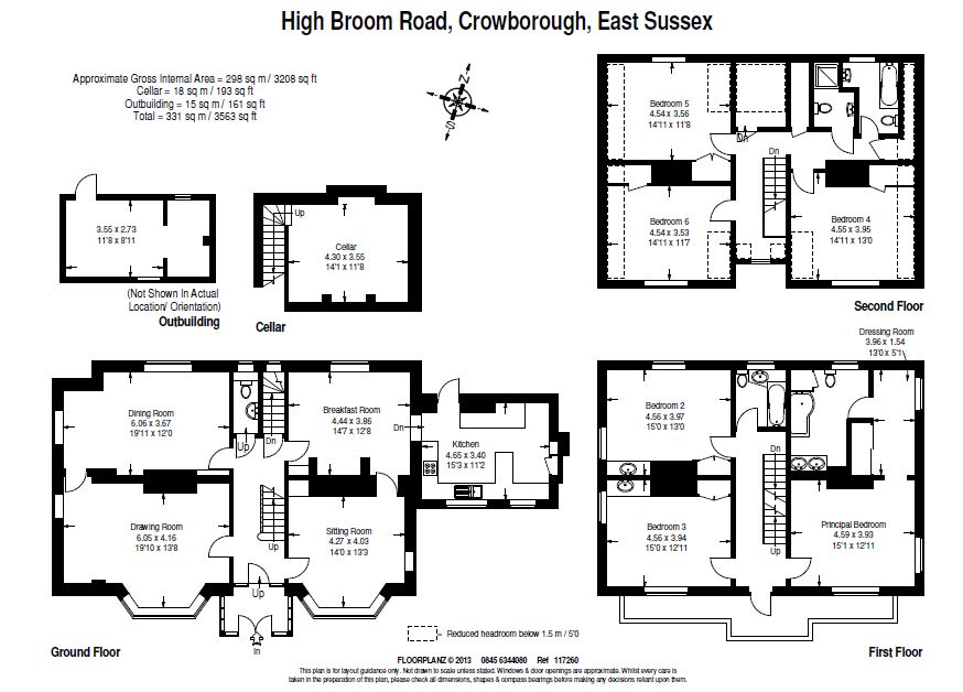 6 Bedrooms Detached house for sale in High Broom Road, Crowborough TN6