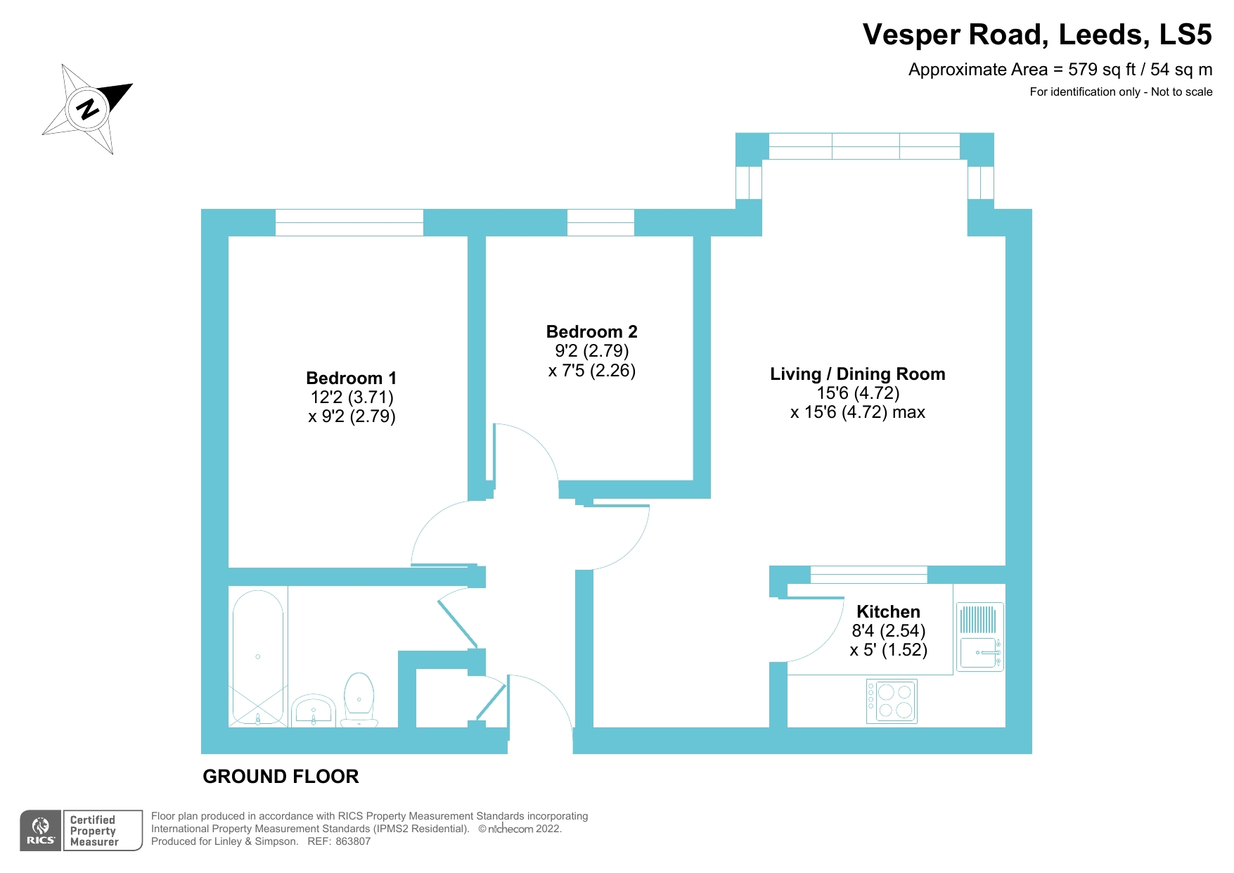 Aire View Gardens, Vesper Road, Kirkstall, Leeds LS5, 2 bedroom flat for sale 61775791