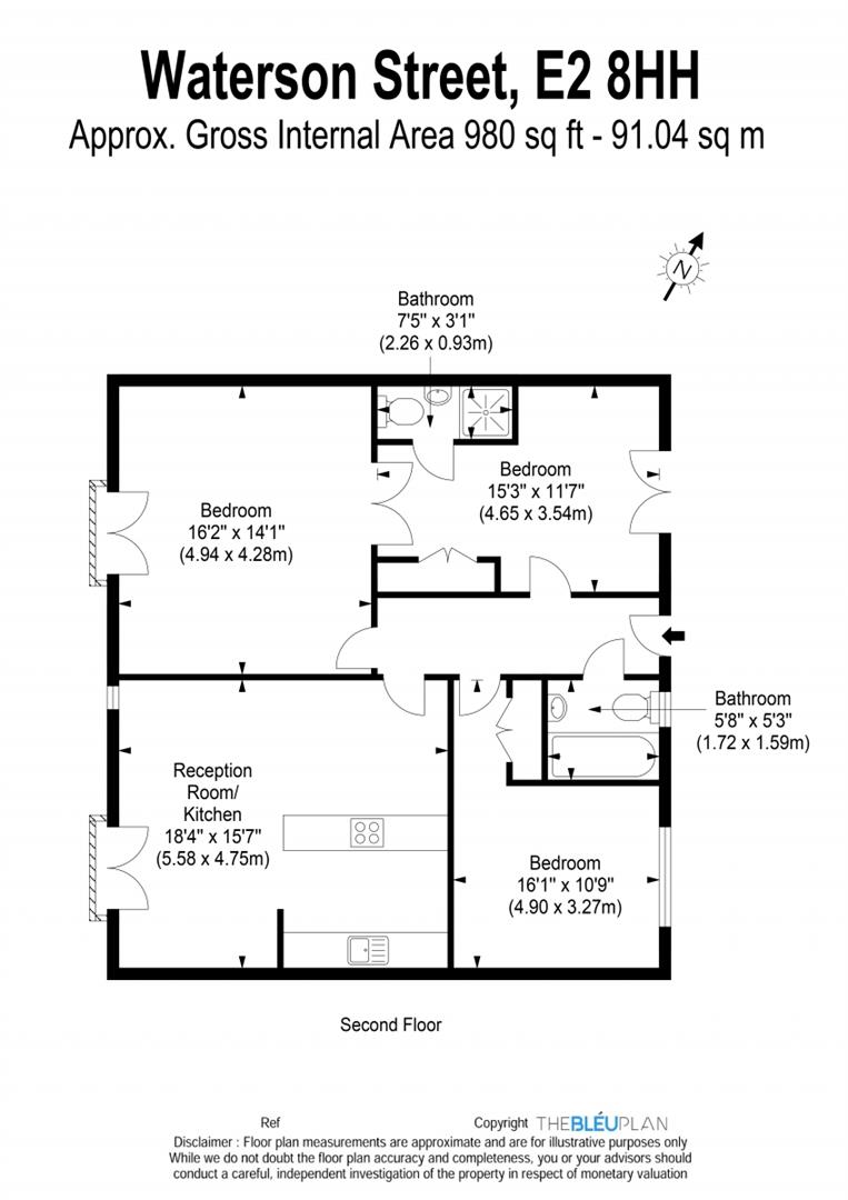 14 Waterson Street, London floorplan