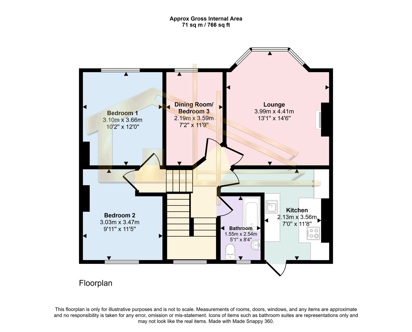 Top Flat, 74, Windsor Road, Bexhill-on-Sea floorplan