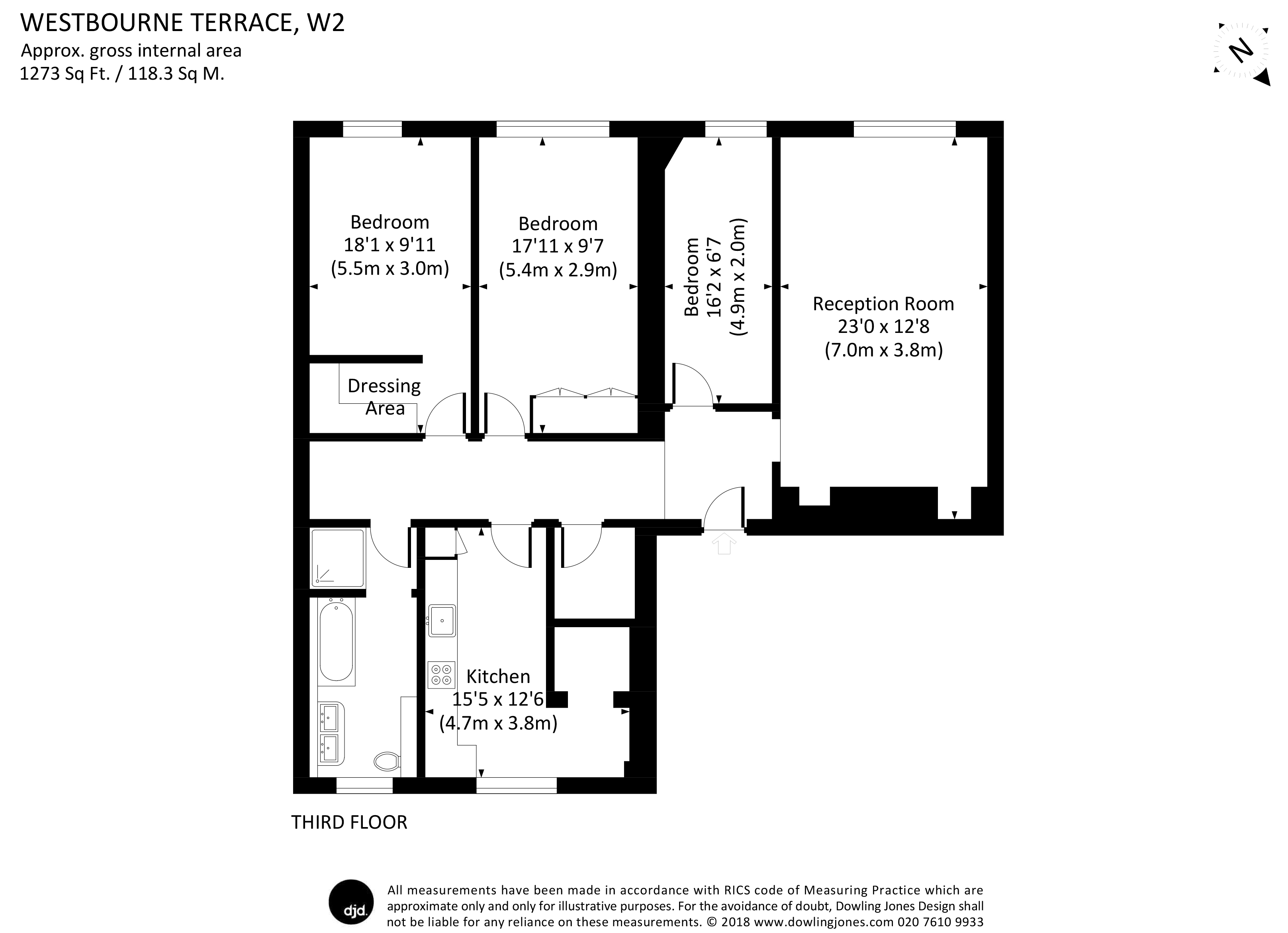 3 Bedrooms Flat to rent in Westbourne Terrace, London W2