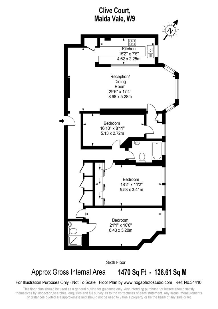 3 Bedrooms Flat to rent in Clive Court, Maida Vale, London W9