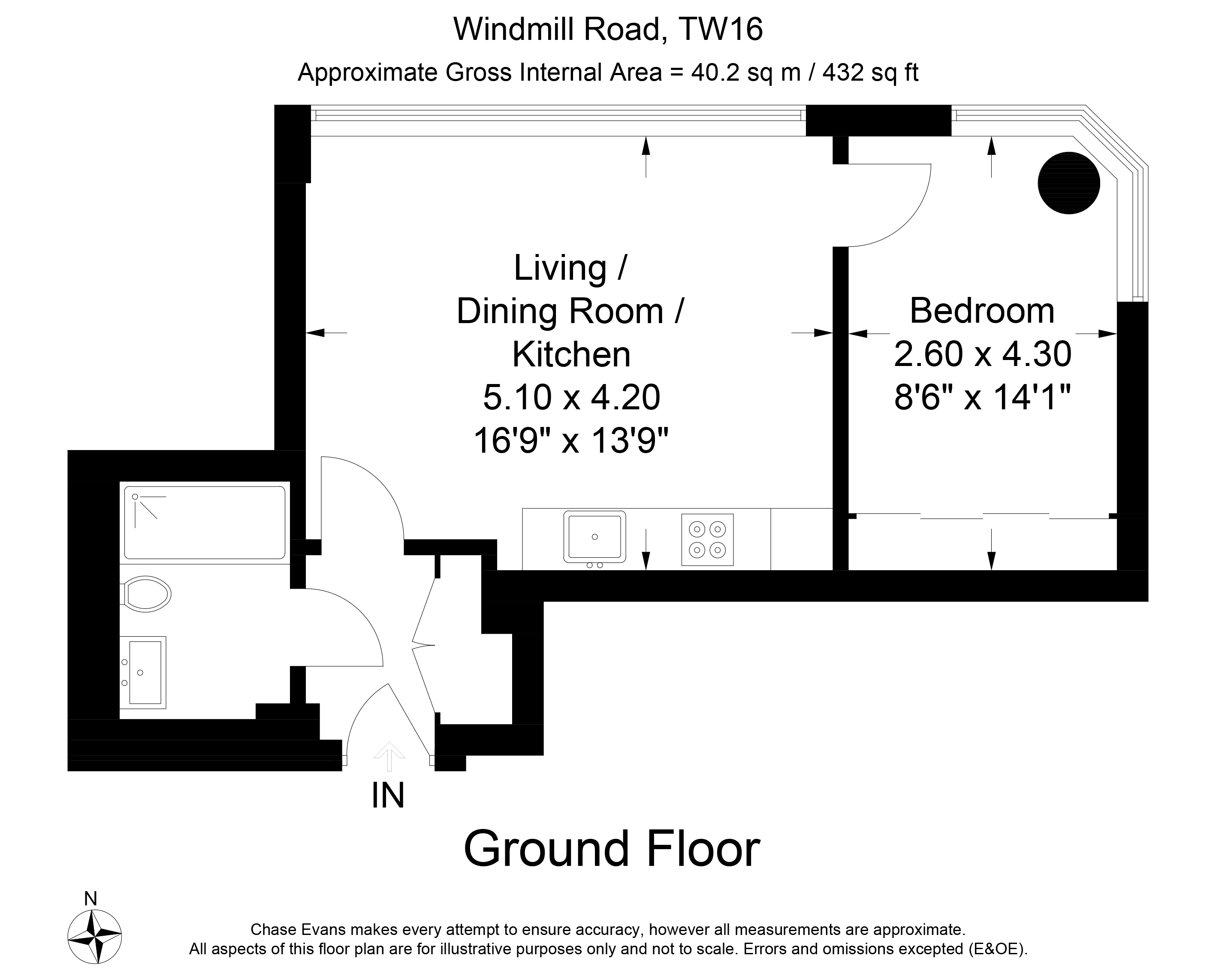 0 Bedrooms Studio to rent in Dolphin House, Windmill Road, Sunbury-On-Thames TW17