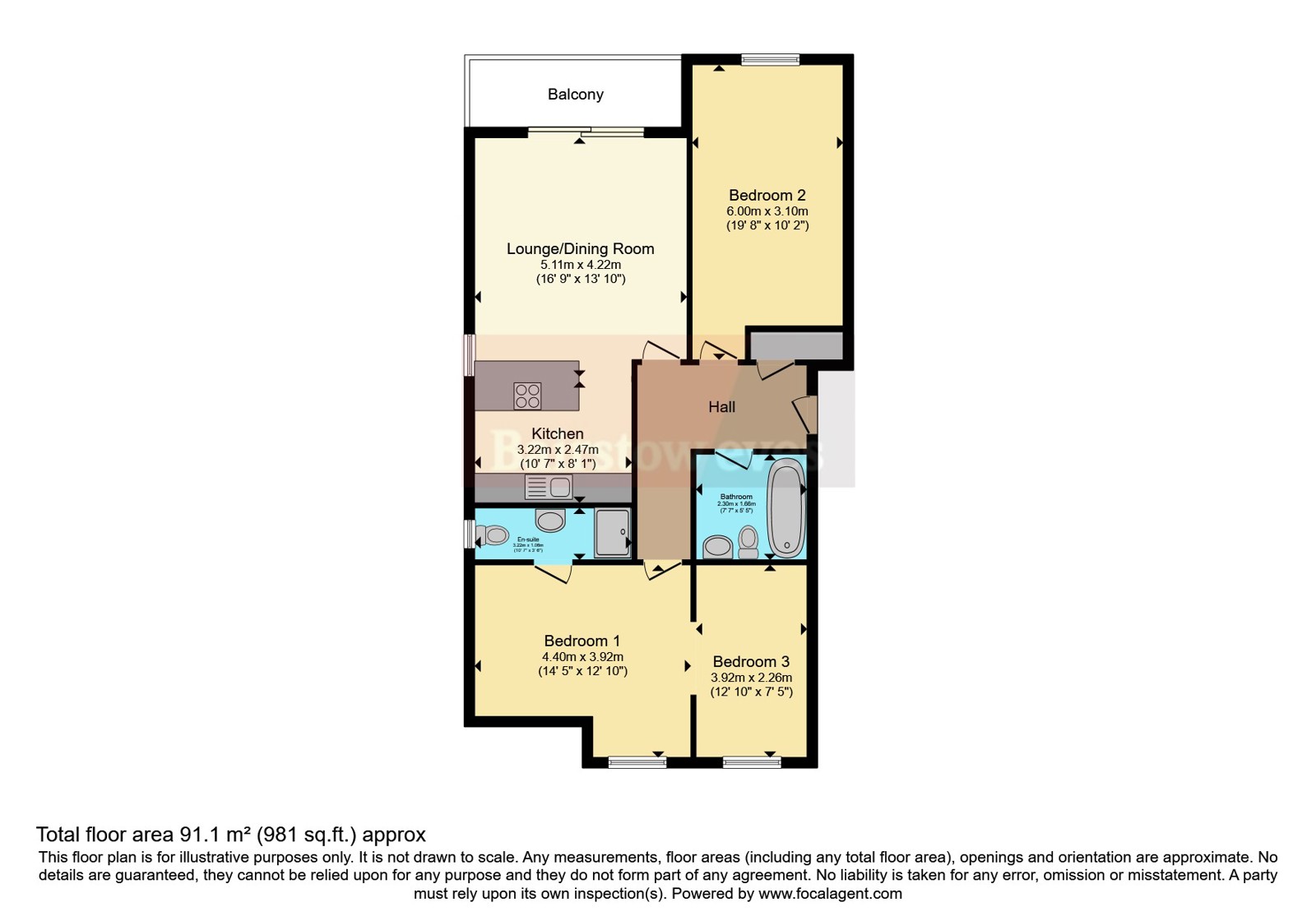 Flat 5 Bens Court, 195, Brighton Road, Surrey floorplan