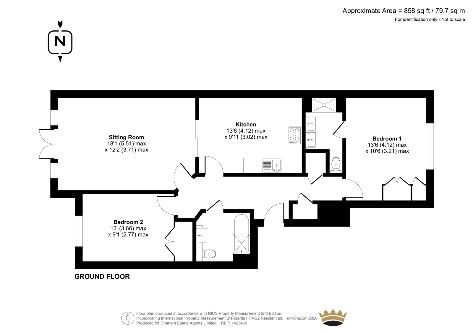Flat 2, The Gables,, Chilbolton Avenue, Hampshire floorplan