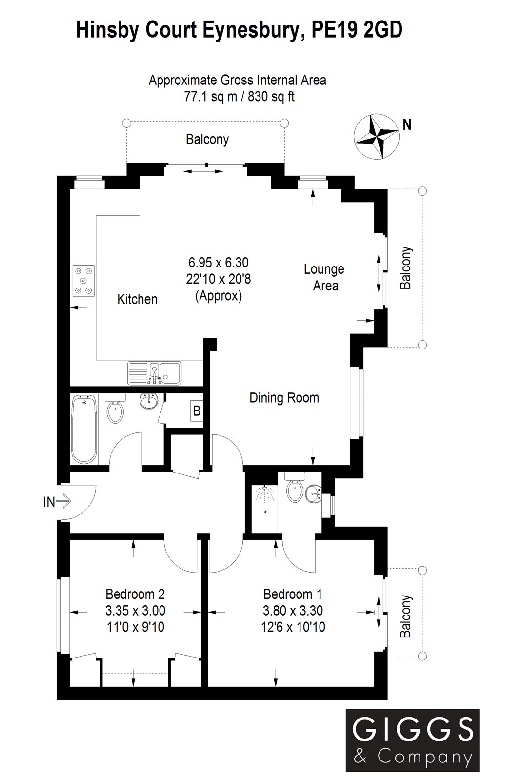 2 Bedrooms Flat for sale in Hinsby Court, Shepherd Drive, St. Neots, Cambridgeshire PE19