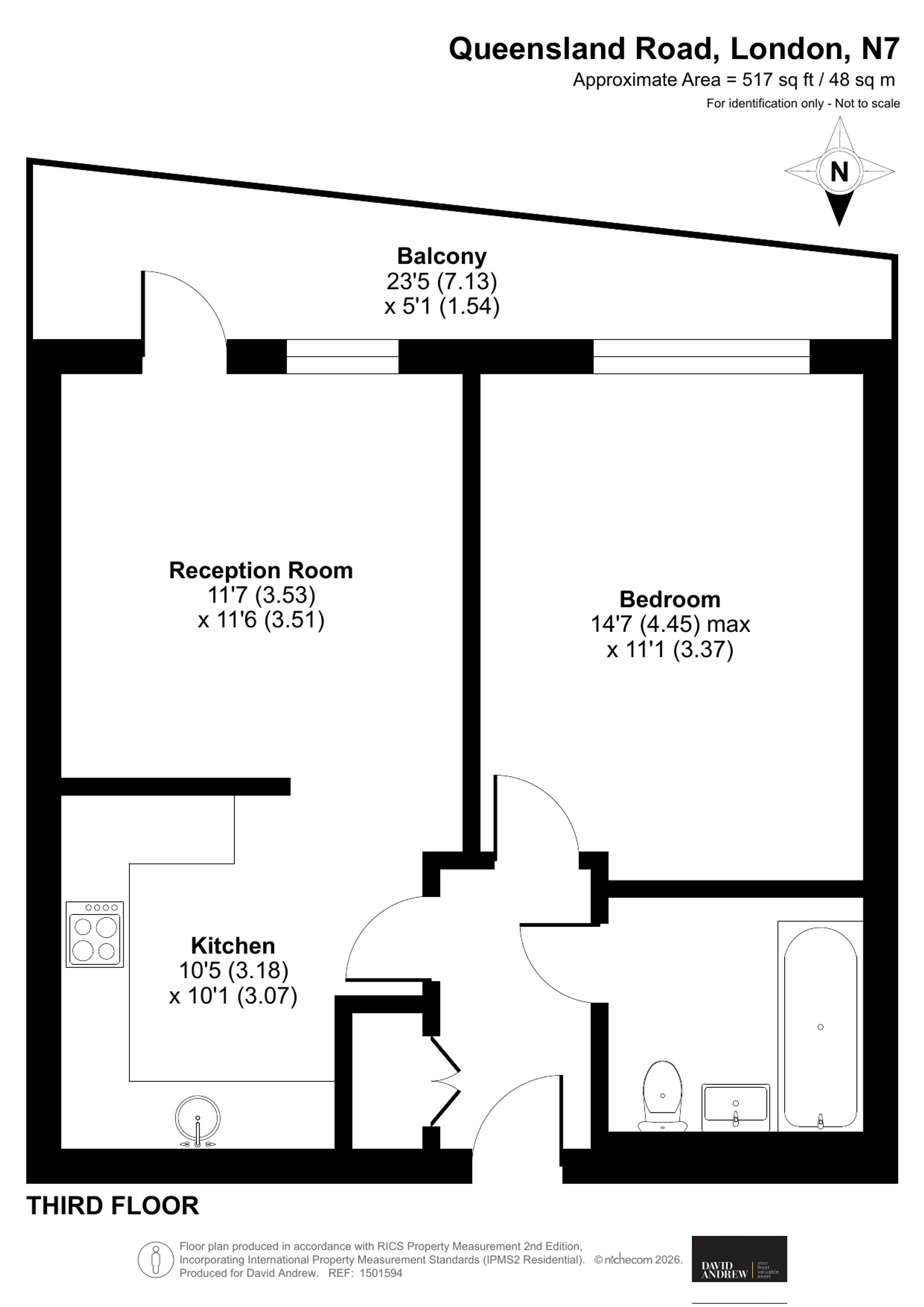 Flat 17, 1 Queensland Road, London floorplan
