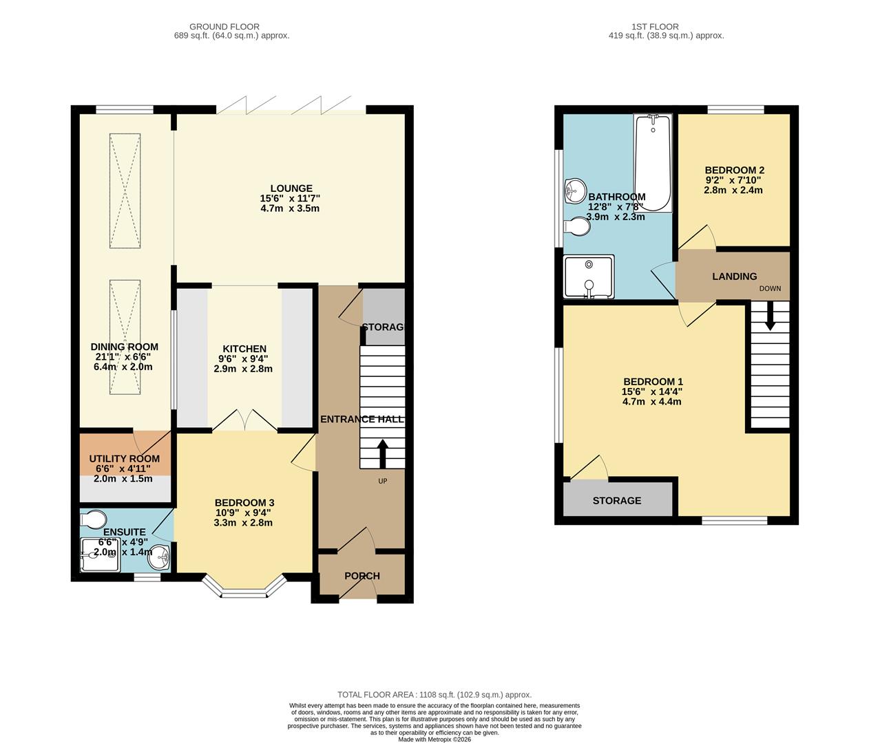 80, Tyelands, Billericay floorplan