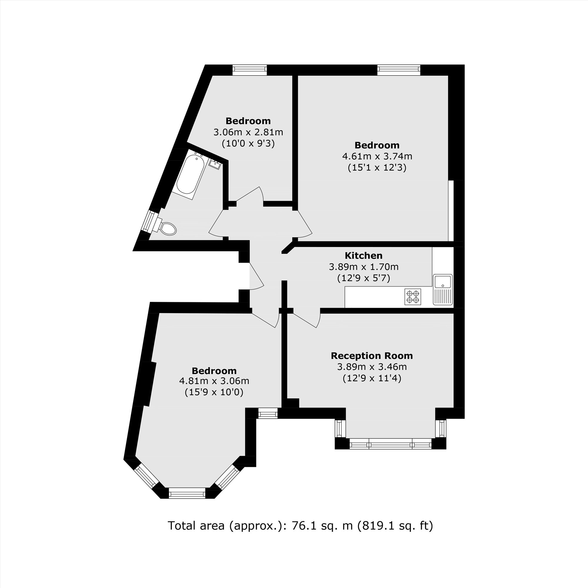 Flat 2, 7, Gleneldon Road, London floorplan