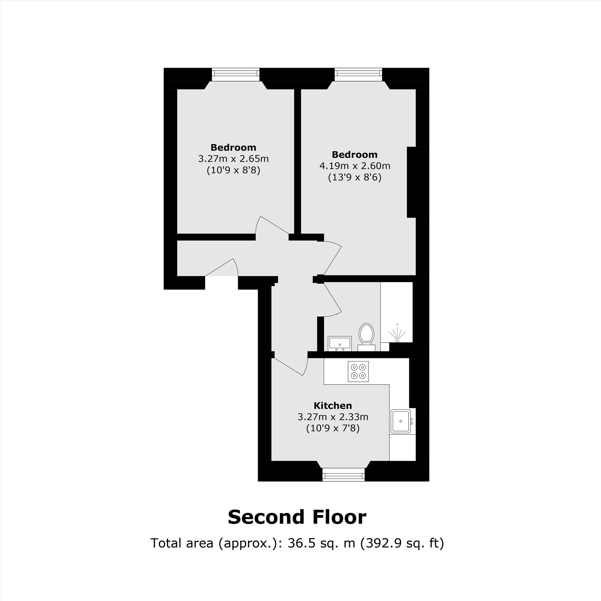 Second Floor Front, 150, Old Brompton Road, London floorplan