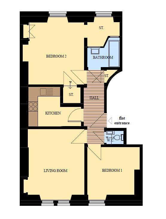 2 Bedrooms Flat to rent in Panmure Place, Tollcross, Edinburgh EH3
