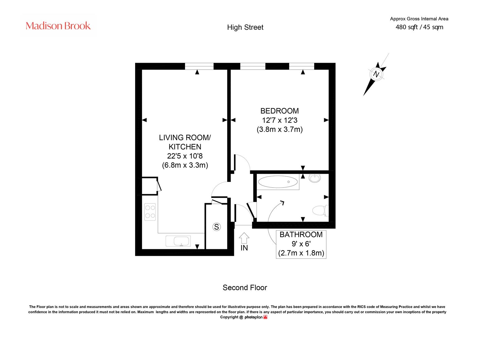 Flat 5, High Street, Weybridge floorplan