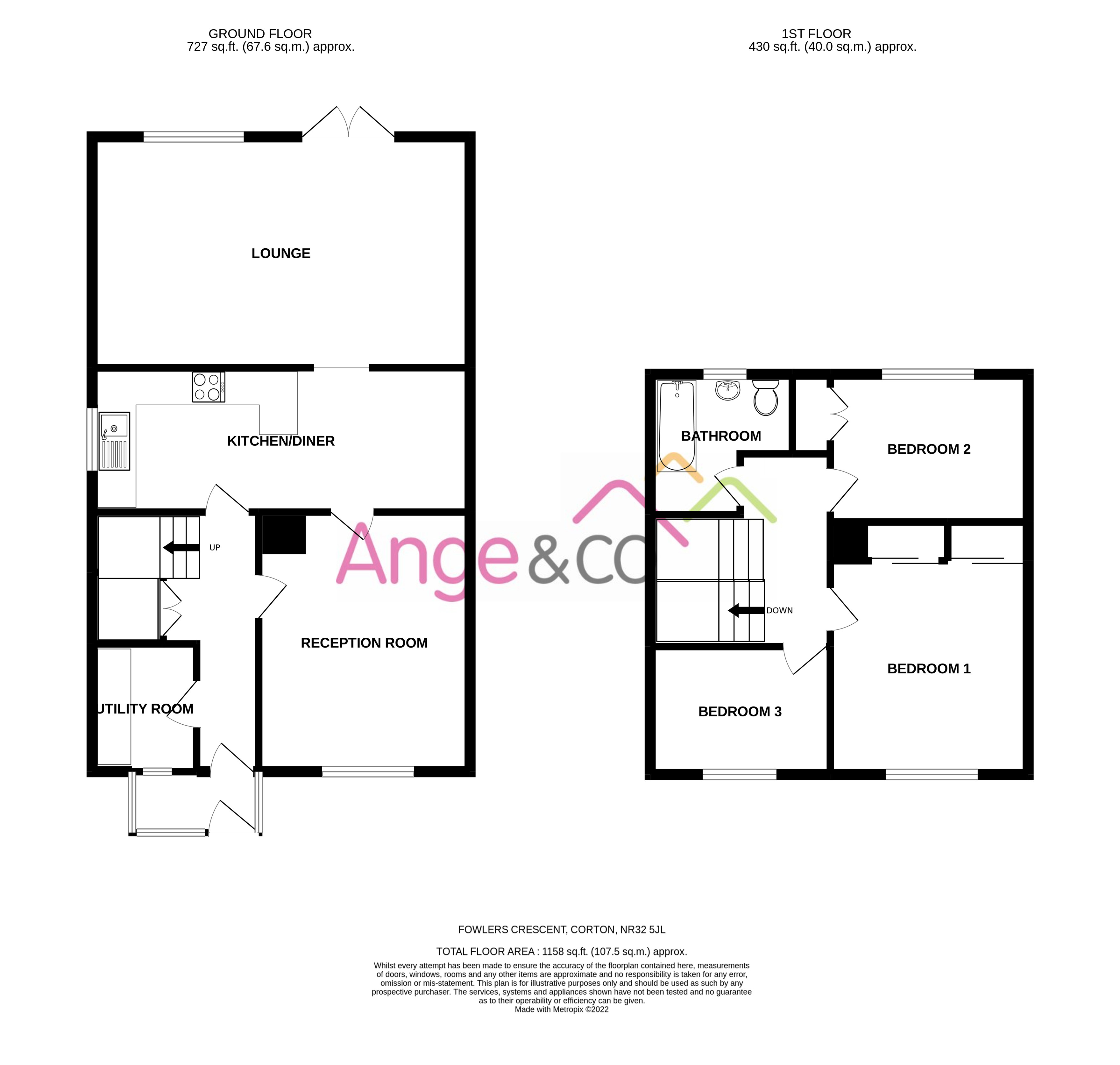 Fowlers Crescent, Corton, Lowestoft NR32, 3 bedroom end terrace house