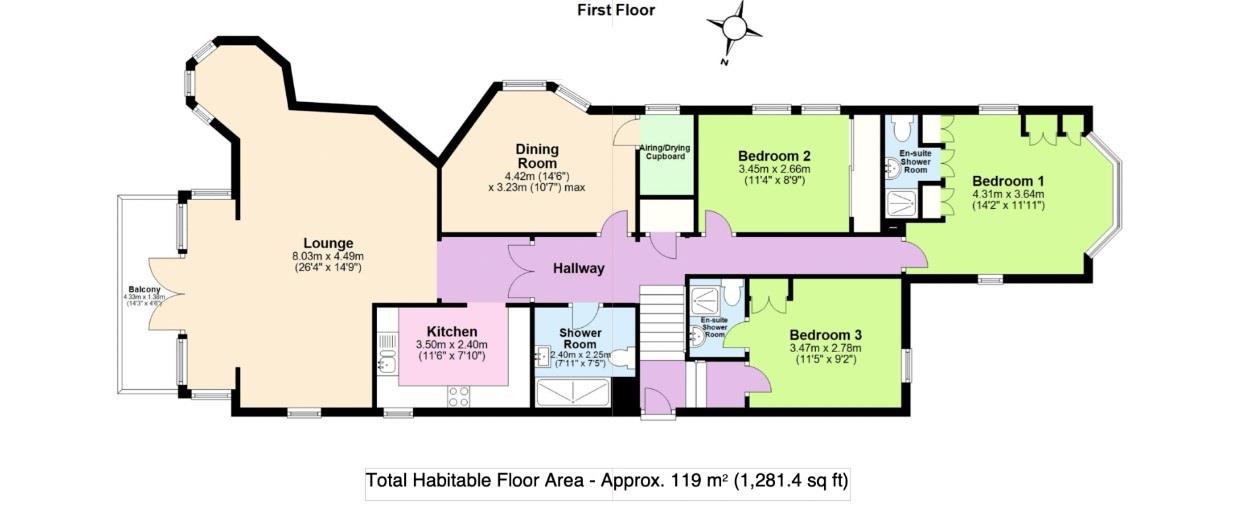 Apt 6, 4, Highcliffe Road, Swanage floorplan